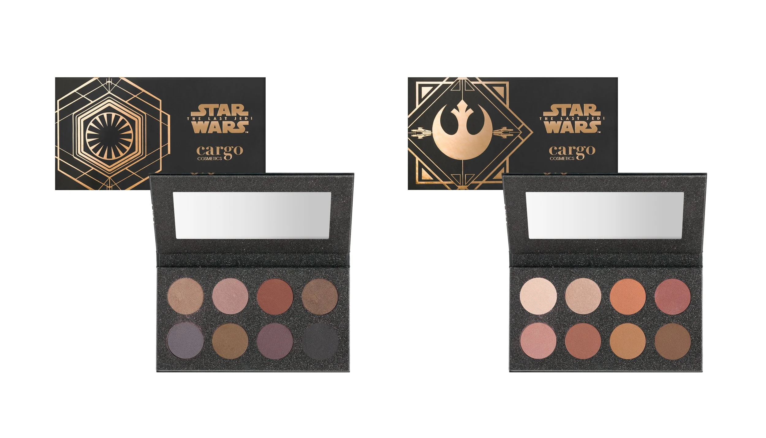 Cargo x Star Wars eye shadow palettes. Primary + secondary package design