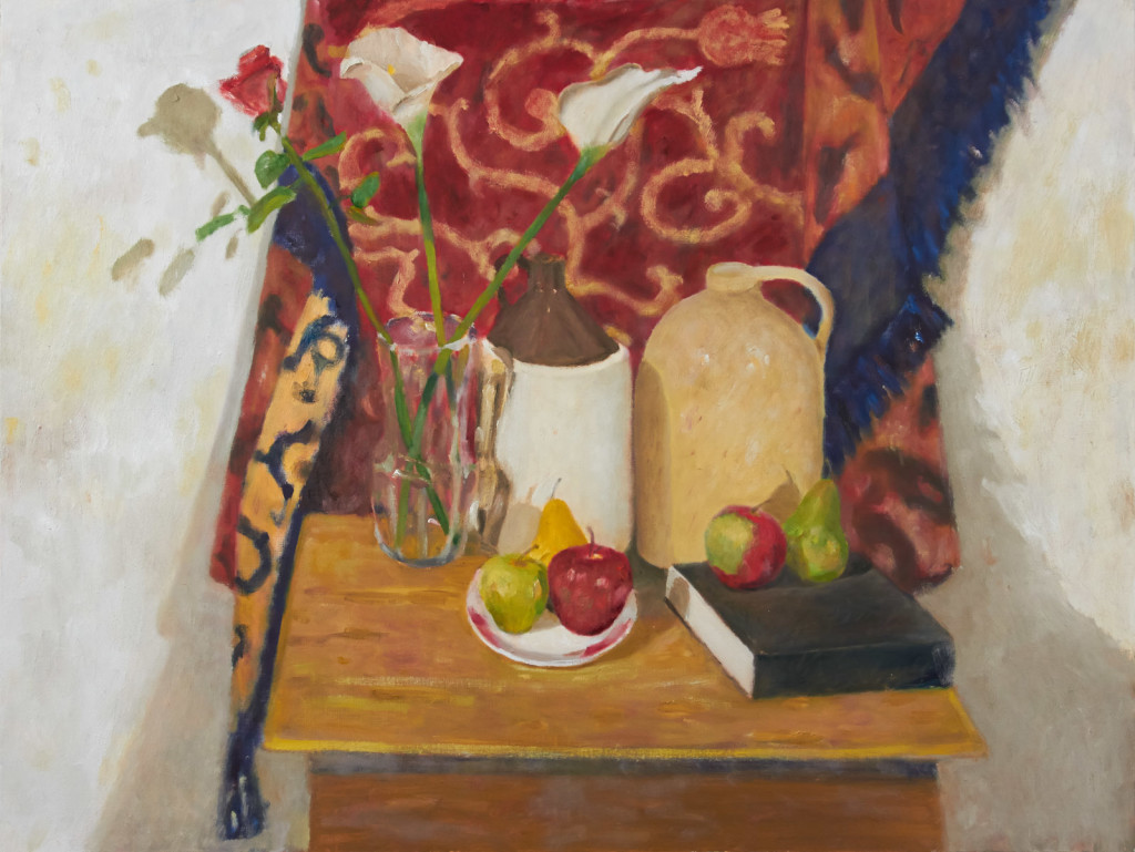 Still Life with Fruit, Jugs and Glass Vase