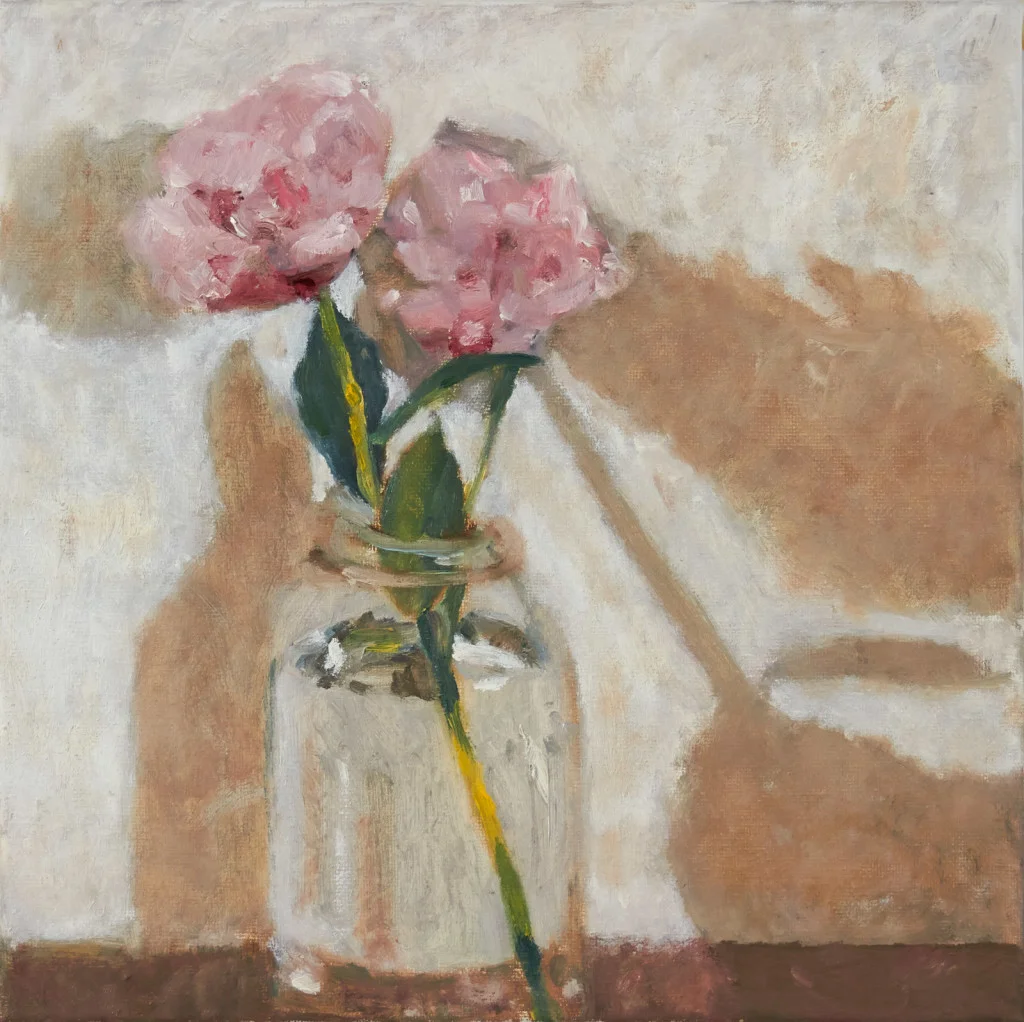 Peonies in Glass Jar