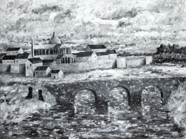 Figures with Bridge and Fortressed Town 