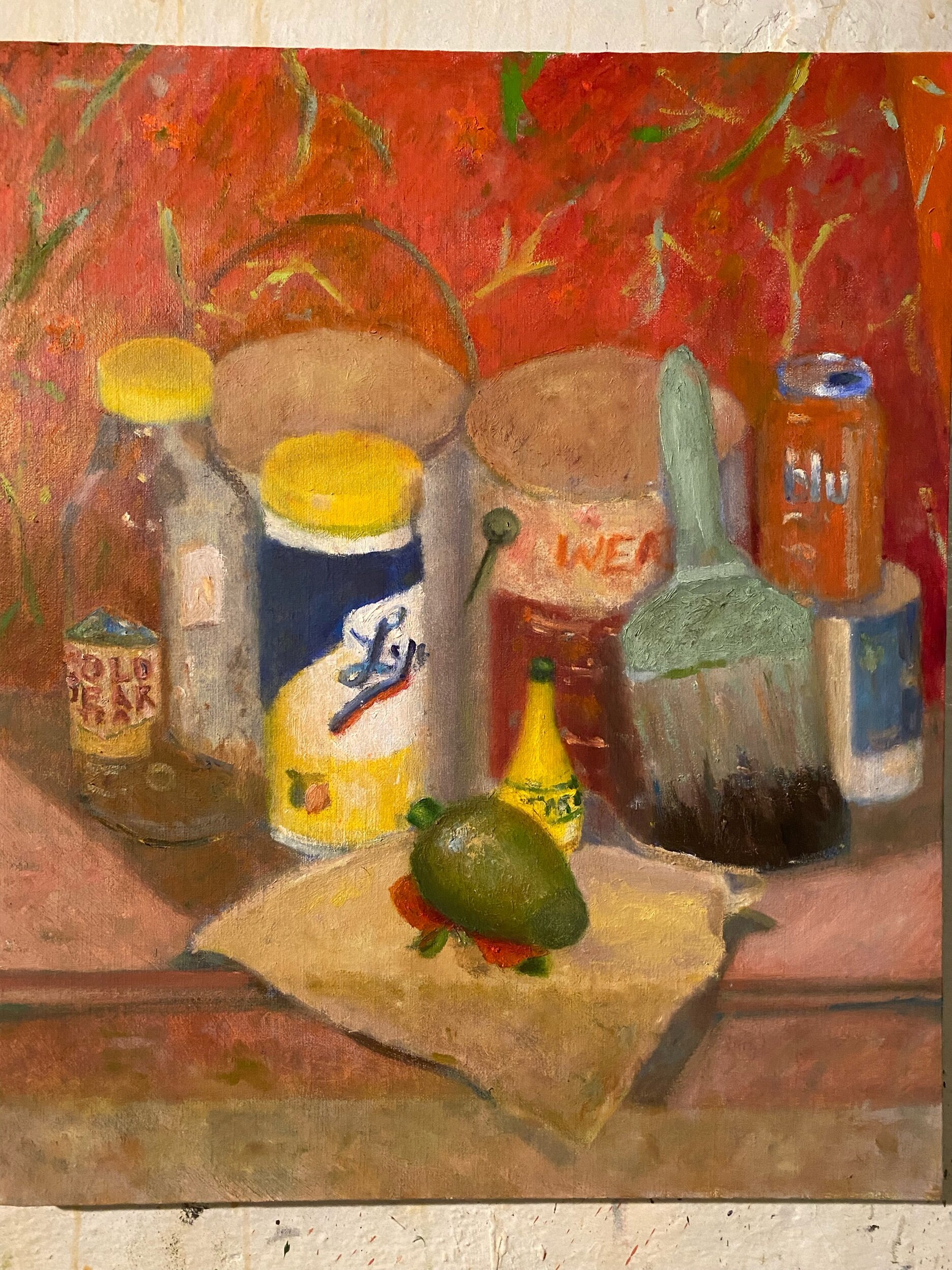 Still Life with Paint Cans and Paint Brush