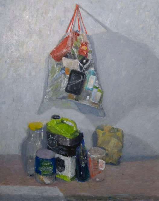 Hanging Bag and Items On Table