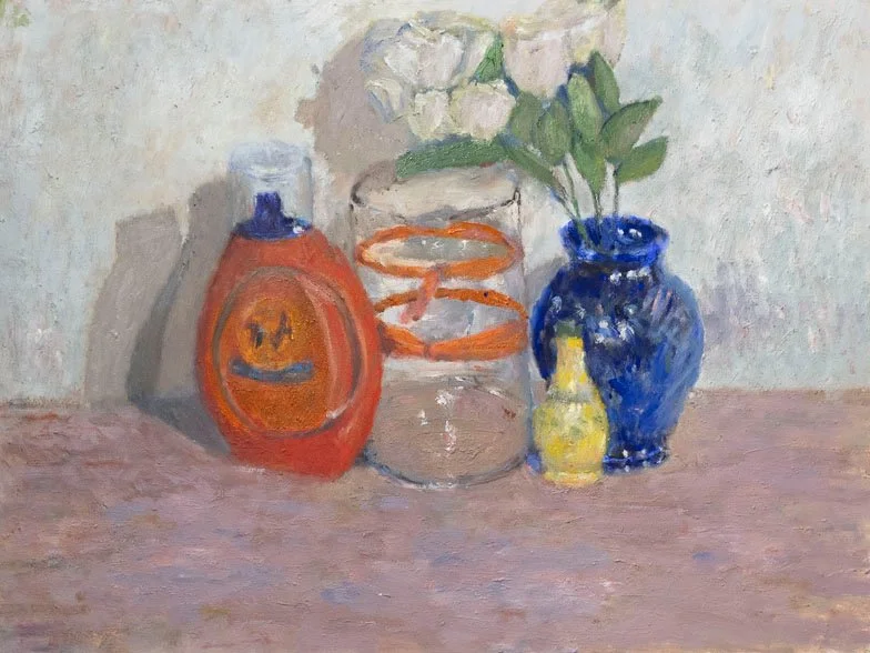Tide Bottle, Vases, Flowers and Lemon Juice Bottle 