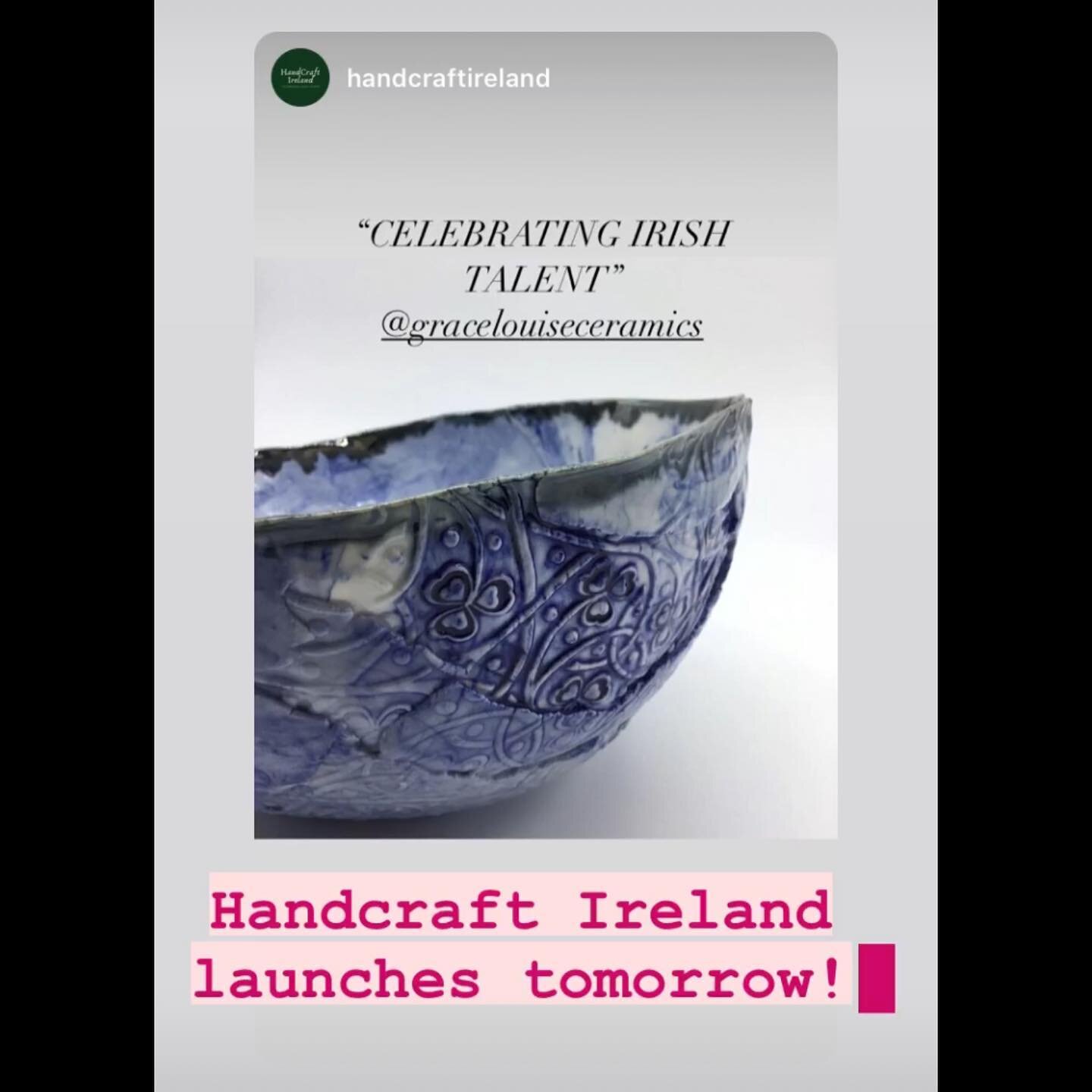 Excited to be featured in @handcraftireland&rsquo;s new website, launching tomorrow 😆 
I&rsquo;m looking forward to exploring the work of all the other Irish Artists involved!! 
.
.
.#irishmade #irishmadegifts #handcraftireland #irishpottery #irishc