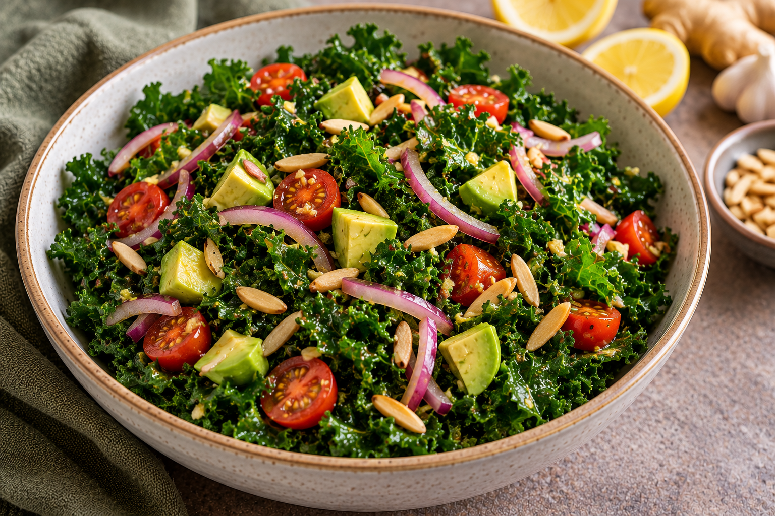 Marinated Kale&nbsp; (Livin' Raw and Rarin' to Go by Chef Jeff &amp; Nancy Riedesel) 