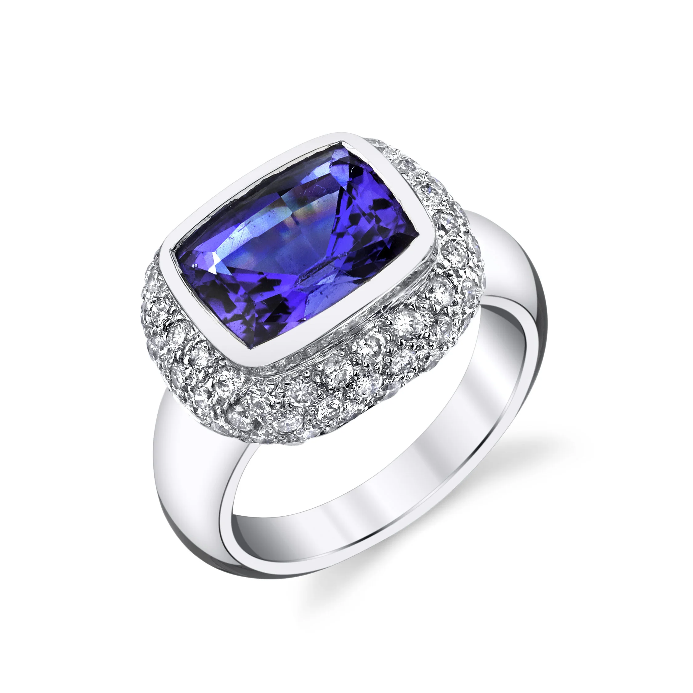 TANZANITE AND DIAMOND RING