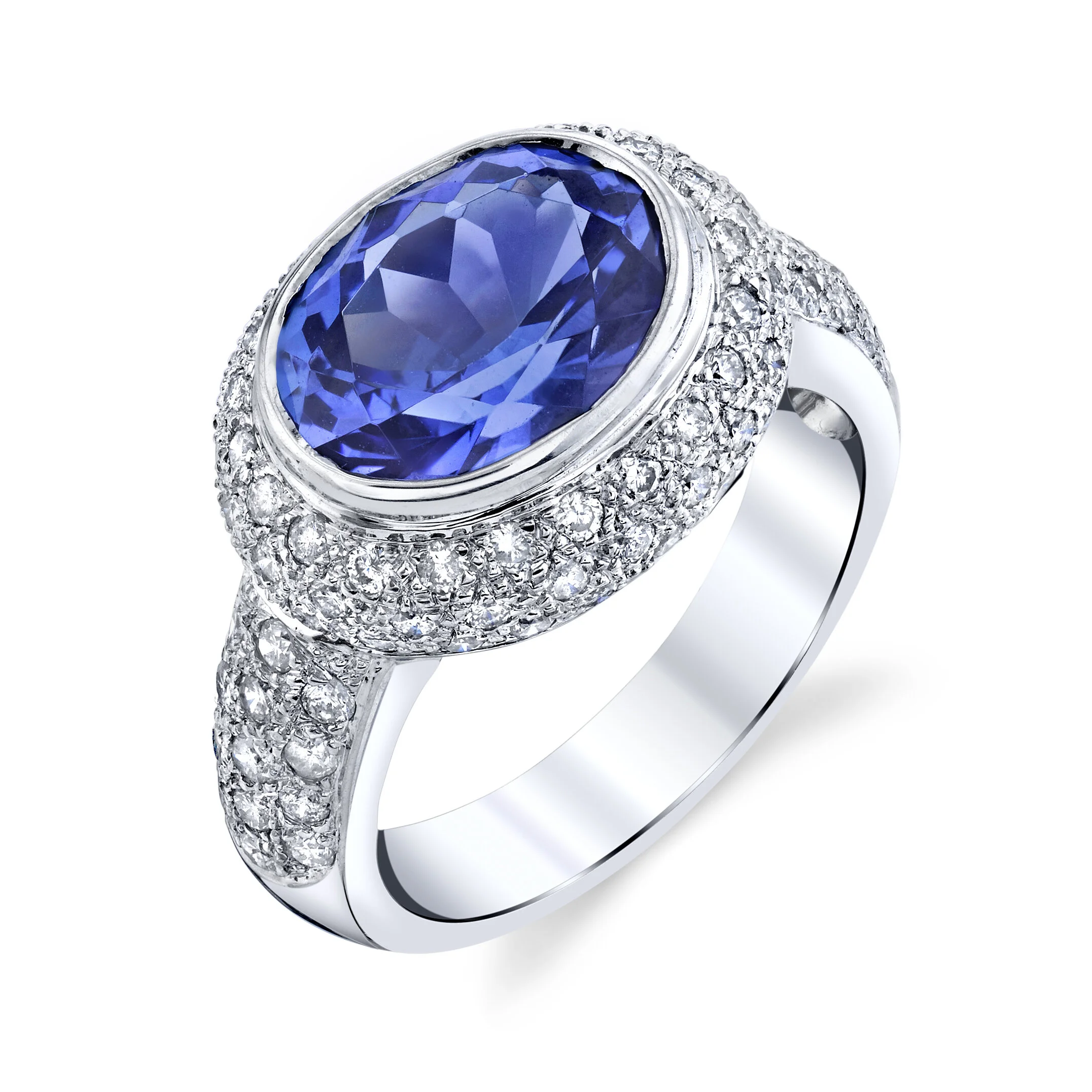 TANZANITE AND DIAMOND RING