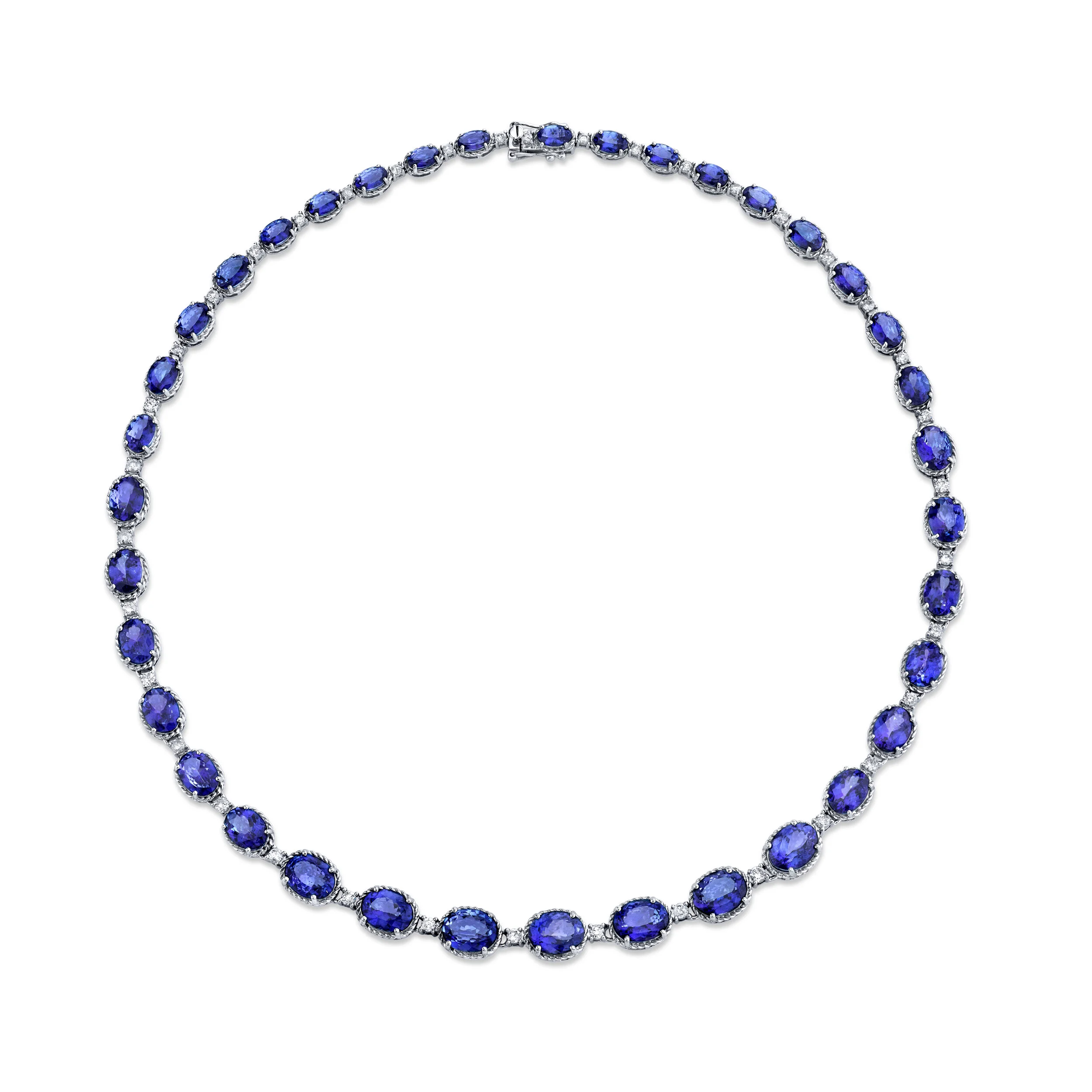 TANZANITE AND DIAMOND NECKLACE