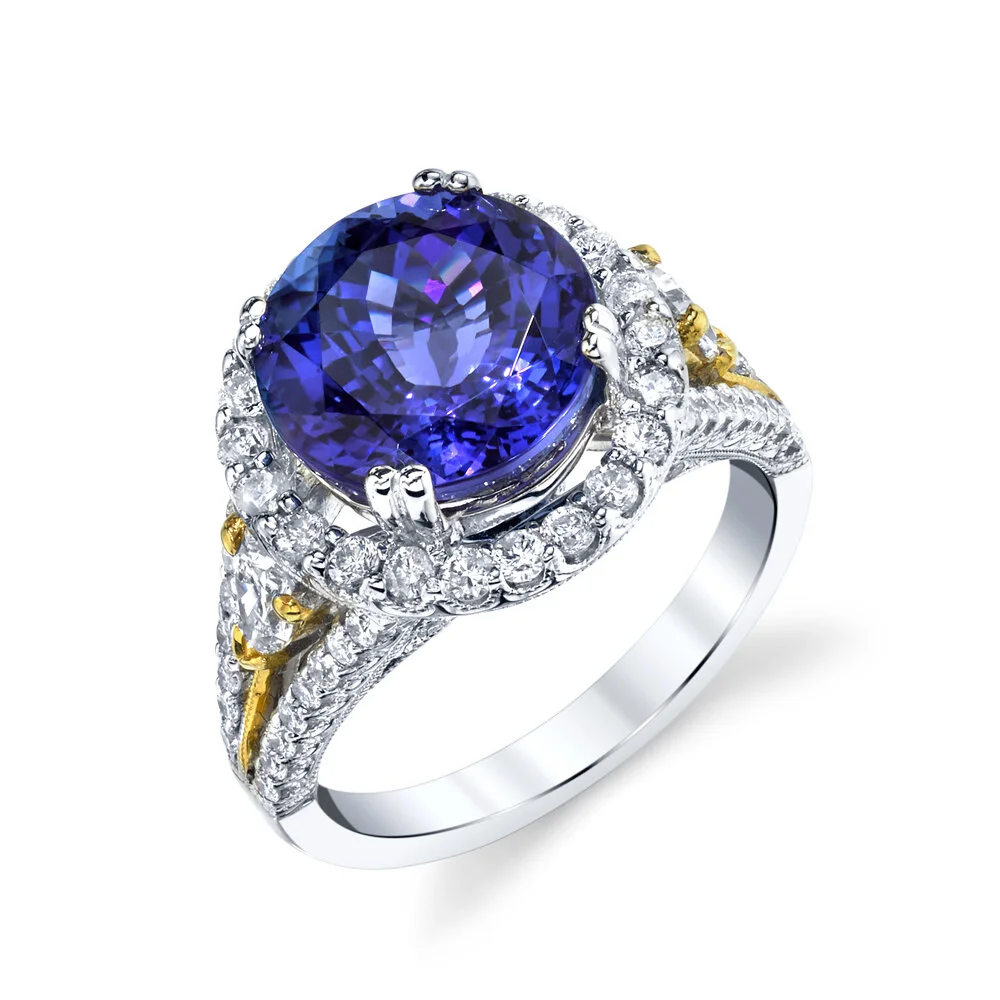 TANZANITE AND DIAMOND RING
