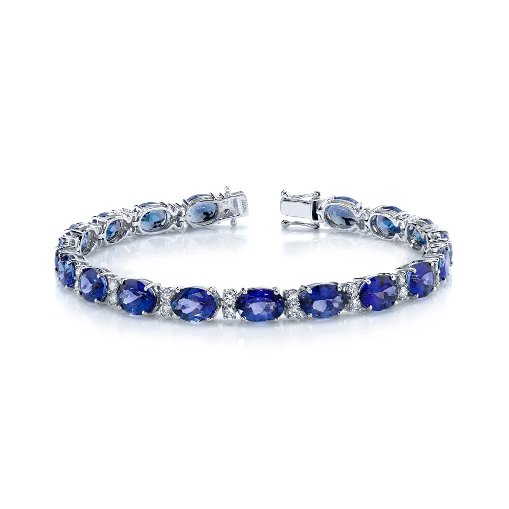 TANZANITE AND DIAMOND BRACELET