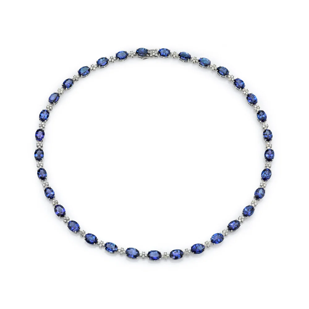 TANZANITE AND DIAMOND NECKLACE
