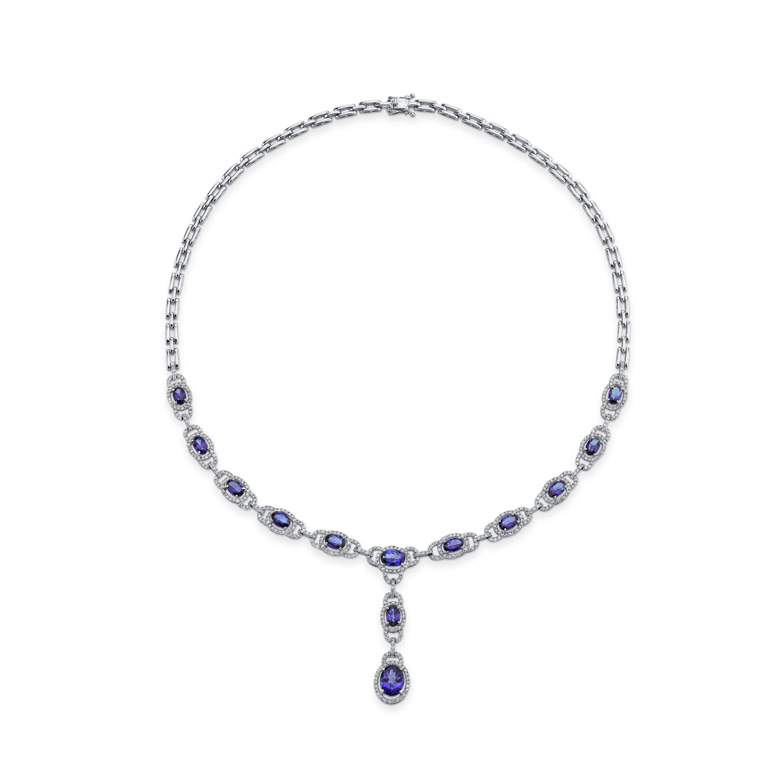 TANZANITE AND DIAMOND NECKLACE