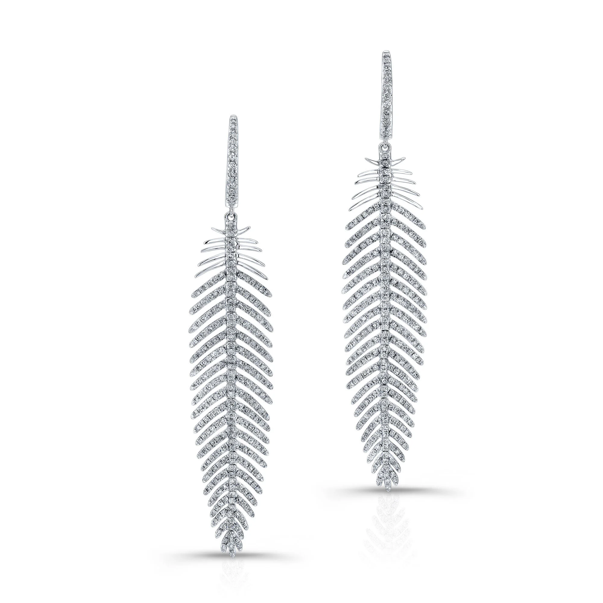 WHITE/ROSE GOLD FASHION DIAMOND DANGLE EARRINGS