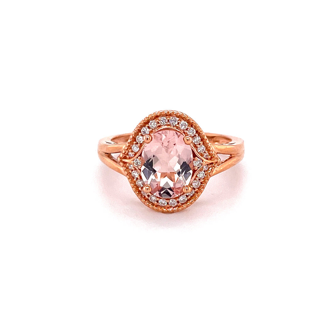 Morganite and Diamond Ring
