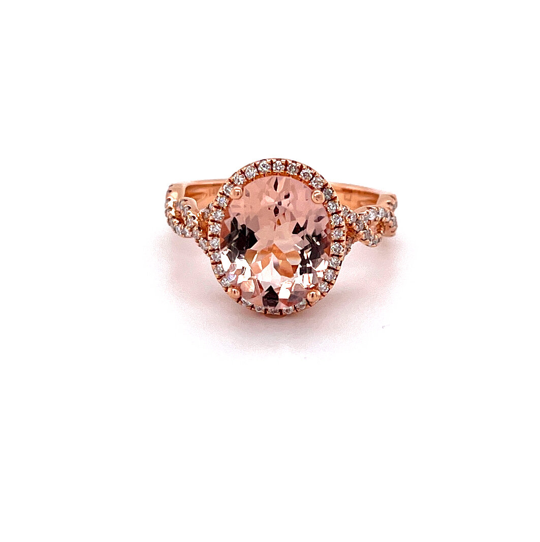 Morganite and Diamond Ring