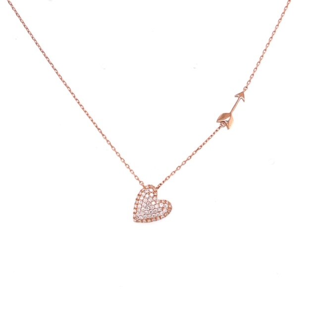 Heart and Arrow Diamond Necklace