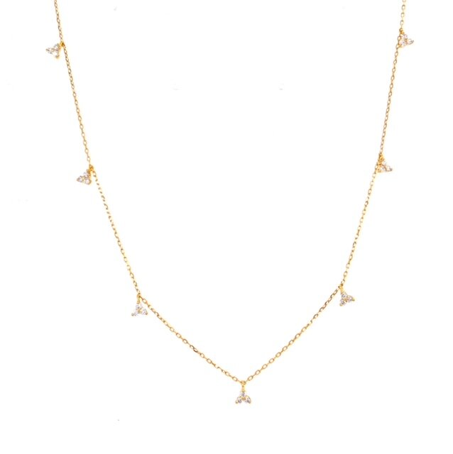Diamond Necklace set in 14k Yellow Gold
