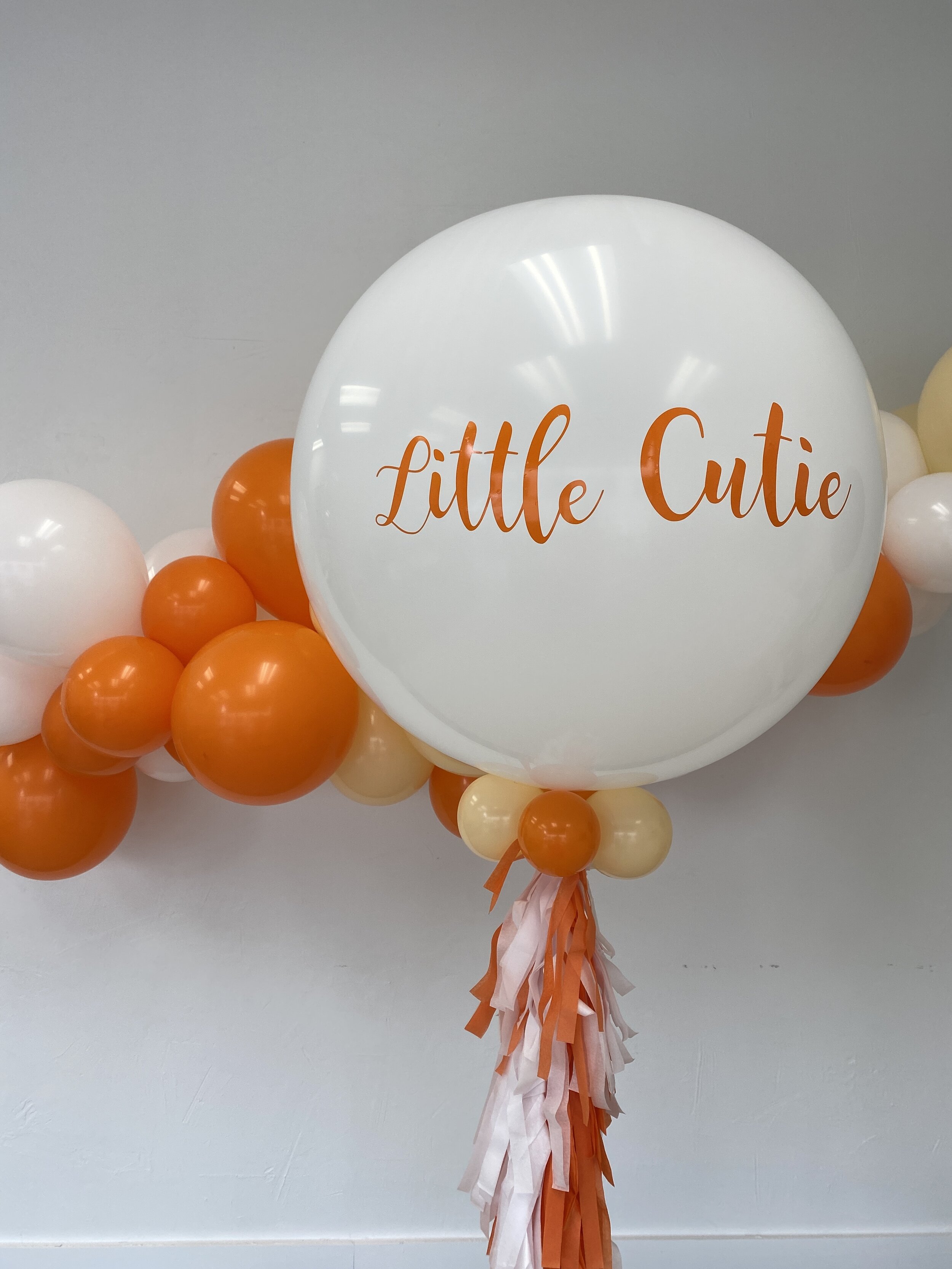 Little Cutie Jumbo Balloon with tissue tassel to match