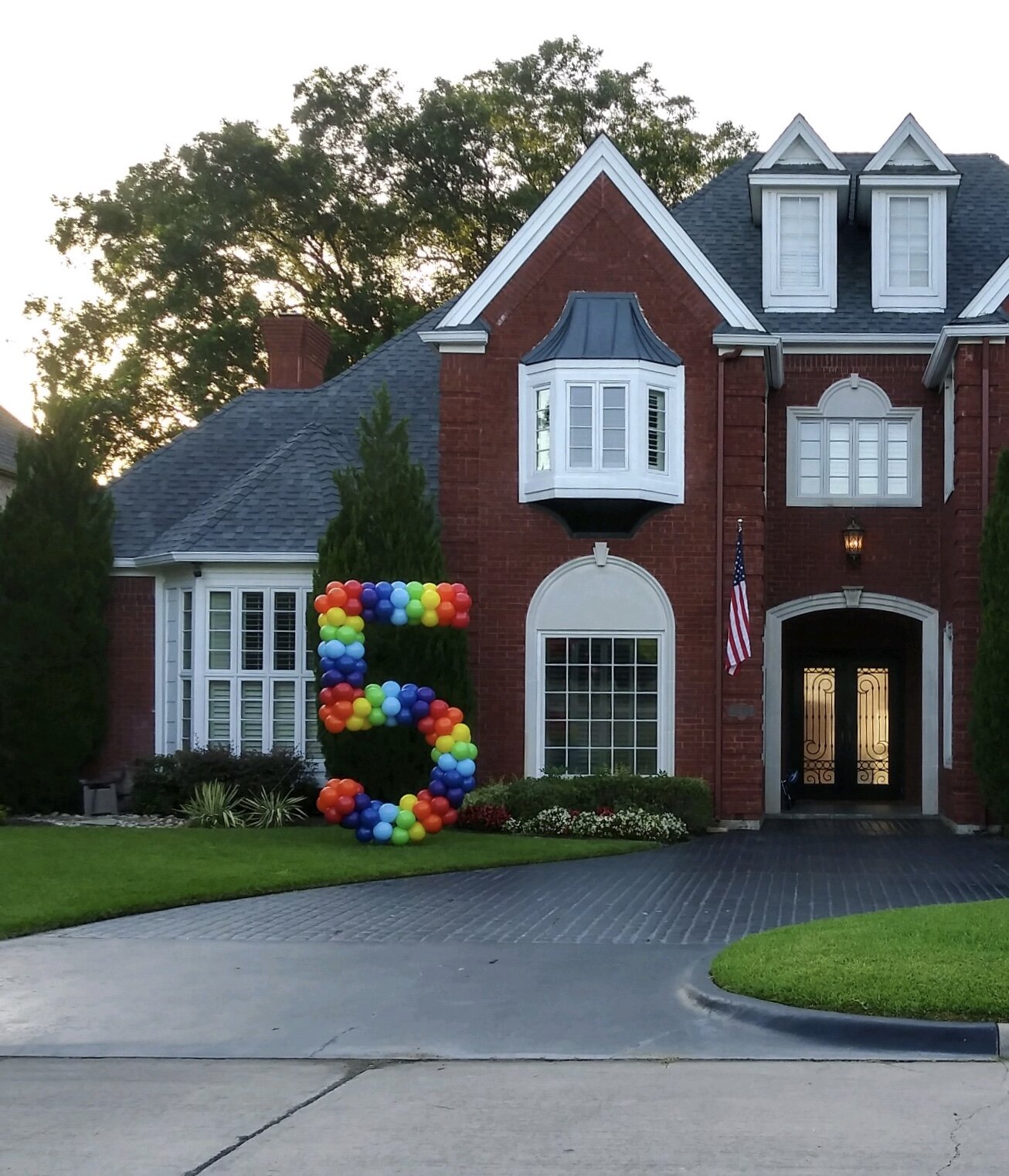  Yard Balloon number in rainbow colors celebrating birthday 