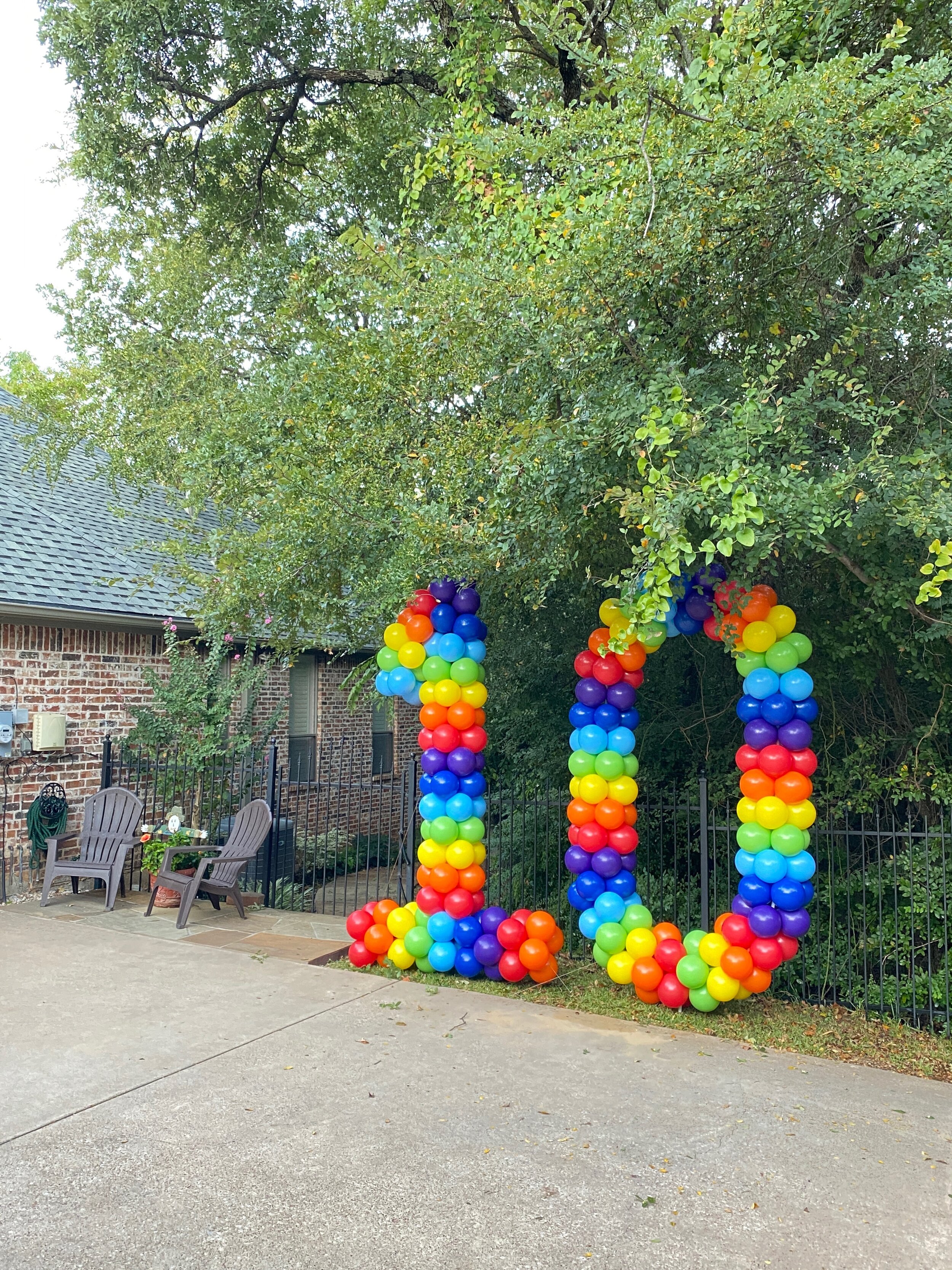  Yard balloon number rainbow color 10 in Colleyville, Texas  