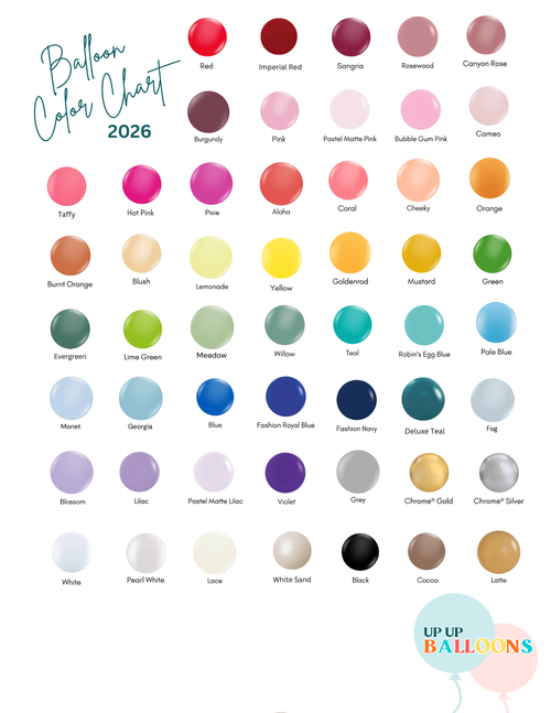 Ruflac Balloon Color Chart Balloon Color Chart — Up Up Balloons