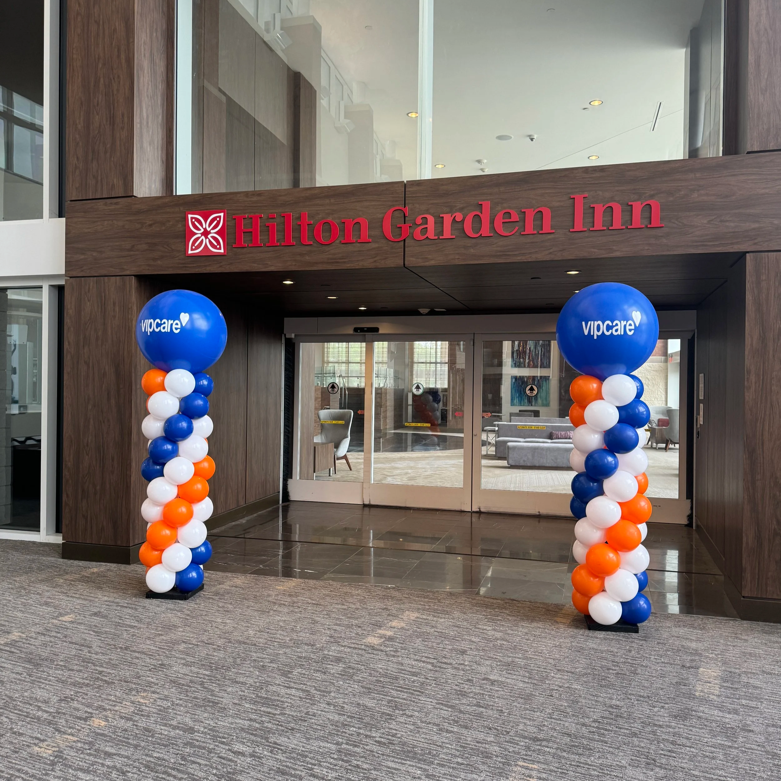 corporate balloon decor installation