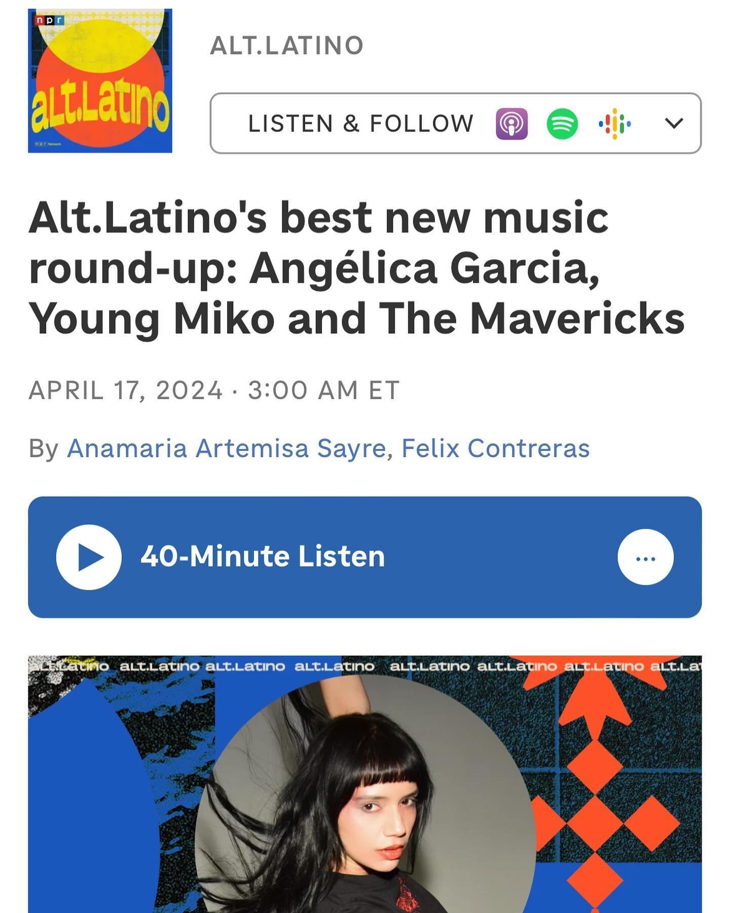 Thanks once again to our friends over at NPR Alt.Latino @nprmusic for featuring &lsquo;Moon &amp; Stars&rsquo; on their New Music Picks podcast last week! 🎧 

Head to npr.org or hit the link in our story now to hear @tiofelixc &amp; @anamaria.sayre 