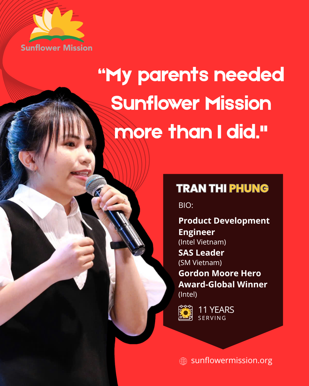“My parents needed Sunflower Mission more than I did.”
