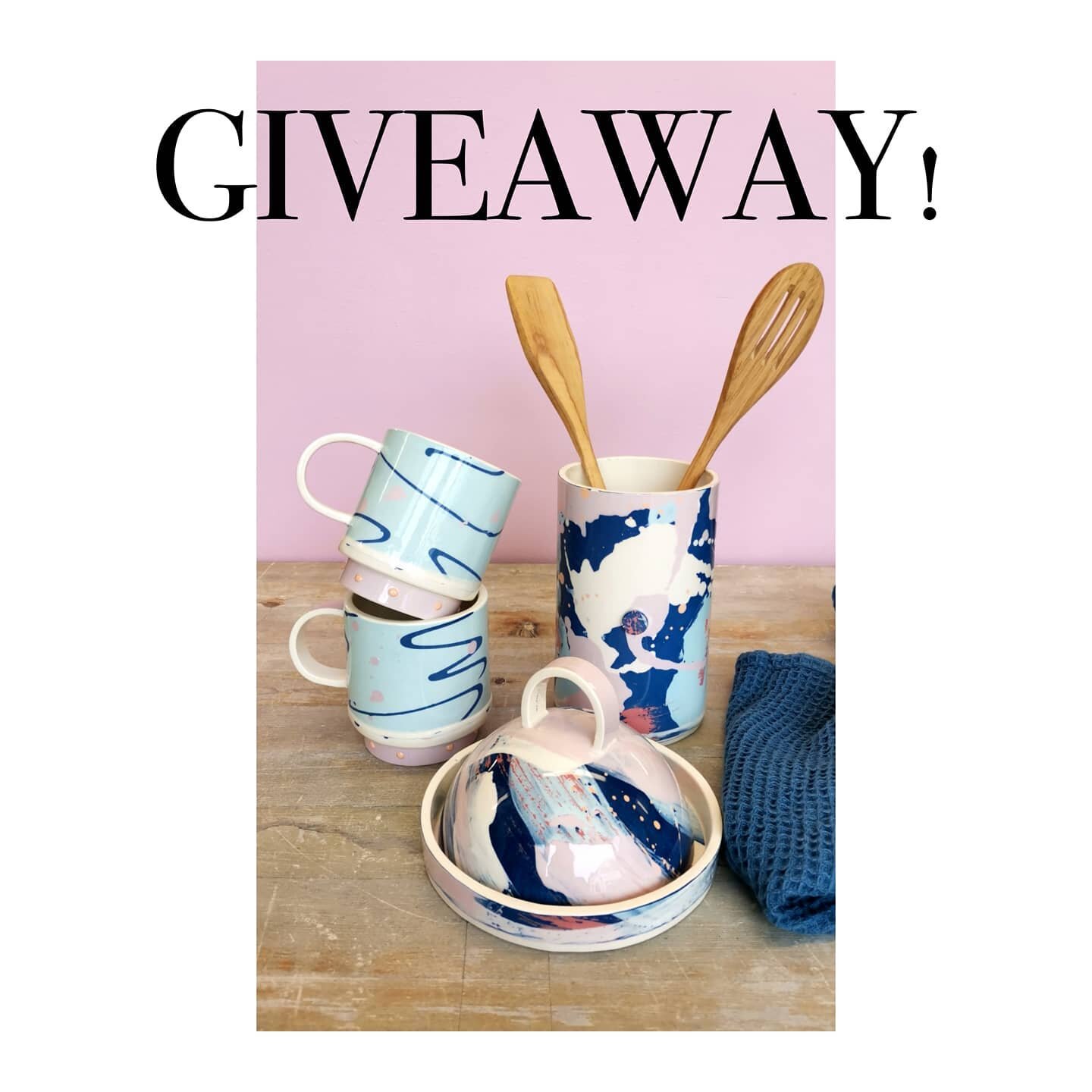⚡⚡⚡ GIVEAWAY TIME ⚡⚡⚡

I'm well overdue a giveaway so here we go. Woop woop! 🤸&zwj;♀️

I've got a pair of Orange Dot Mugs, a Utensil Pot and a Butter Dish all up for grabs. Each item is hand decorated with playful, energetic designs, perfect for bri