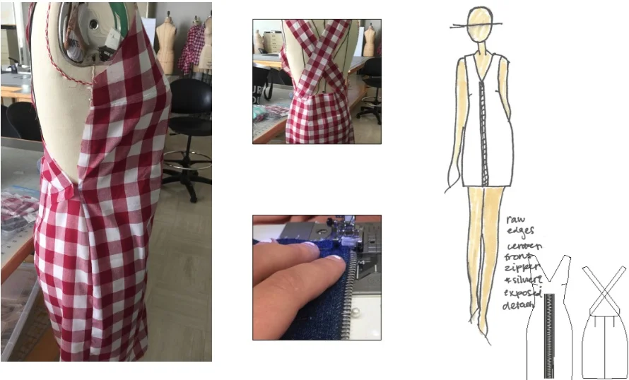 Denim X cross back beginning stages