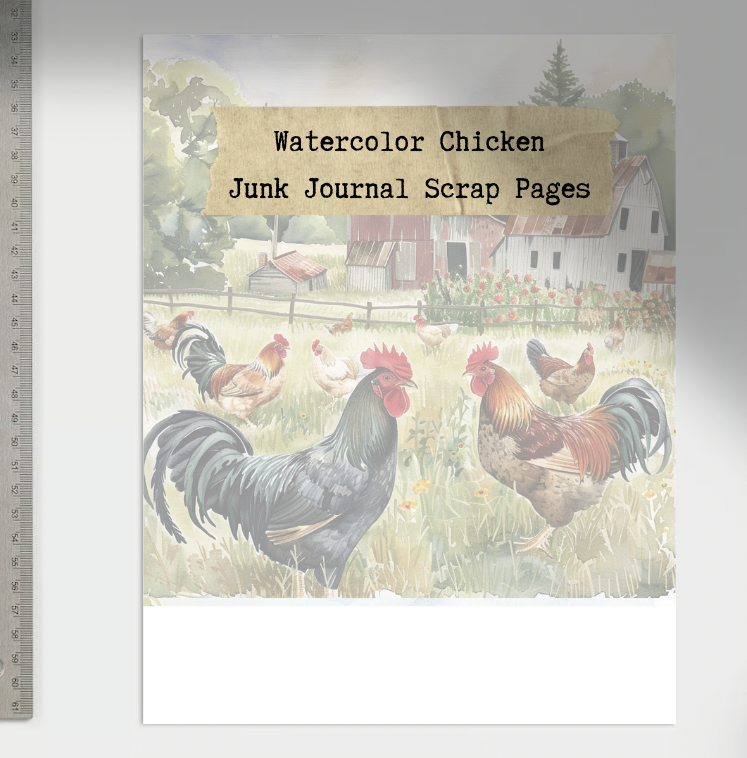 Vintage Chicken Ephemera Scrap Pages