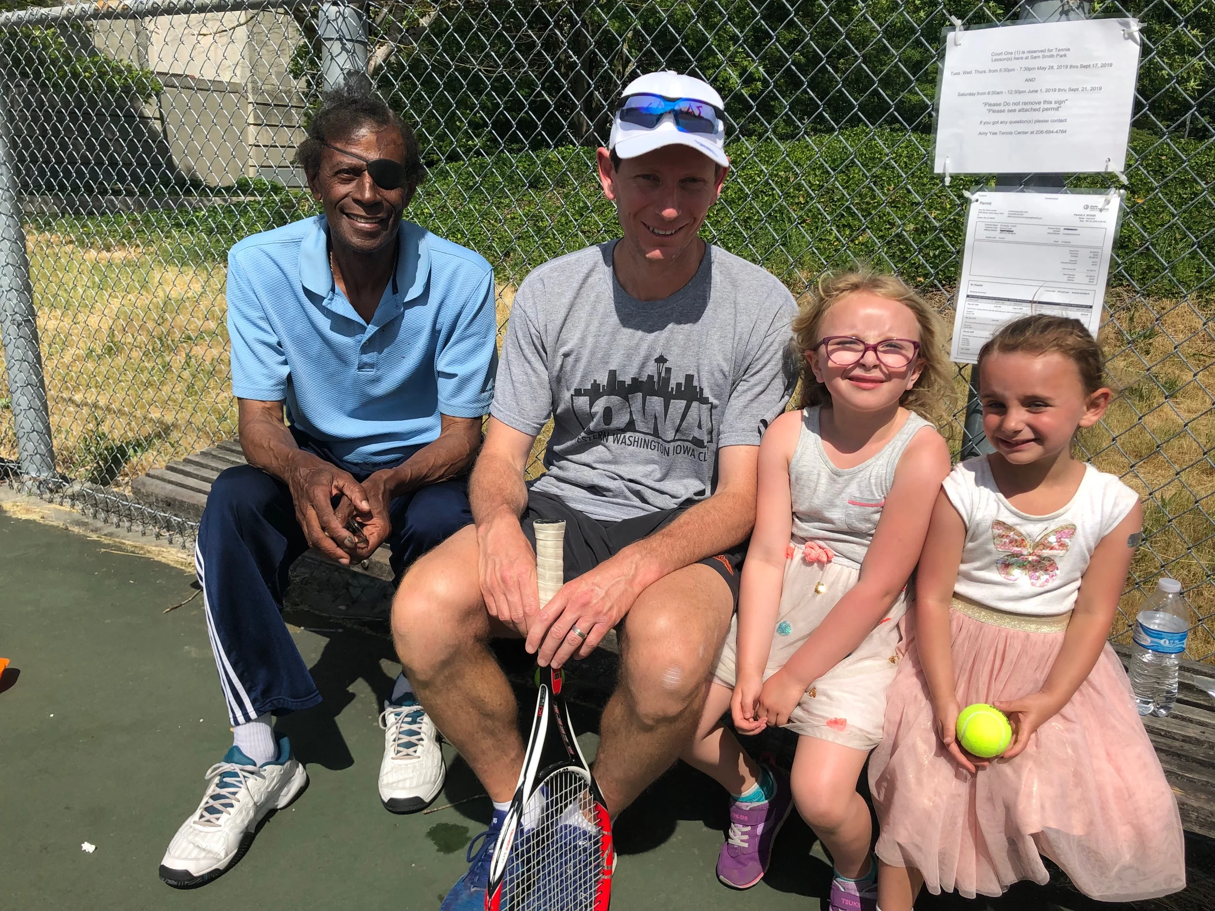 Last tennis lesson with Coach Jimmy, he has been a wonderful mentor to Scarlett and Nora