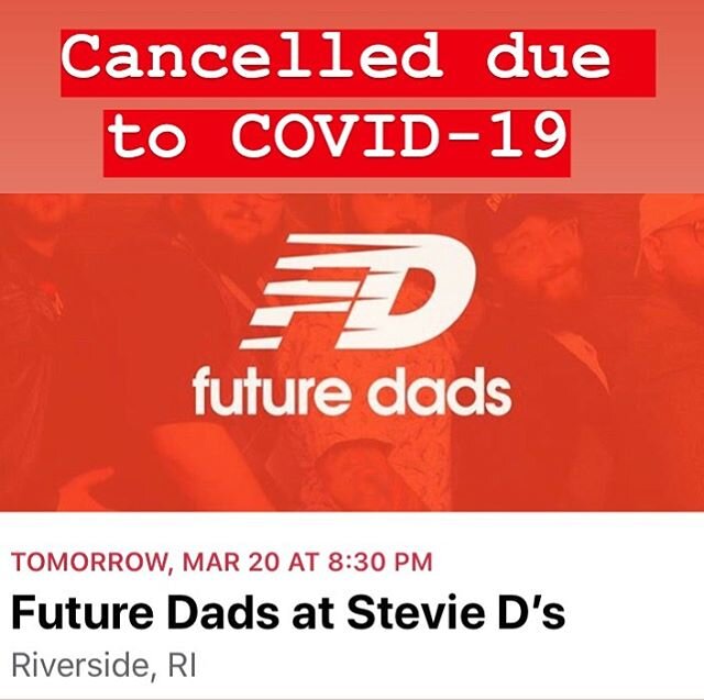 As you may have guessed, tomorrow&rsquo;s show at Stevie D&rsquo;s has been cancelled. We look forward to this being over soon! Stay safe!