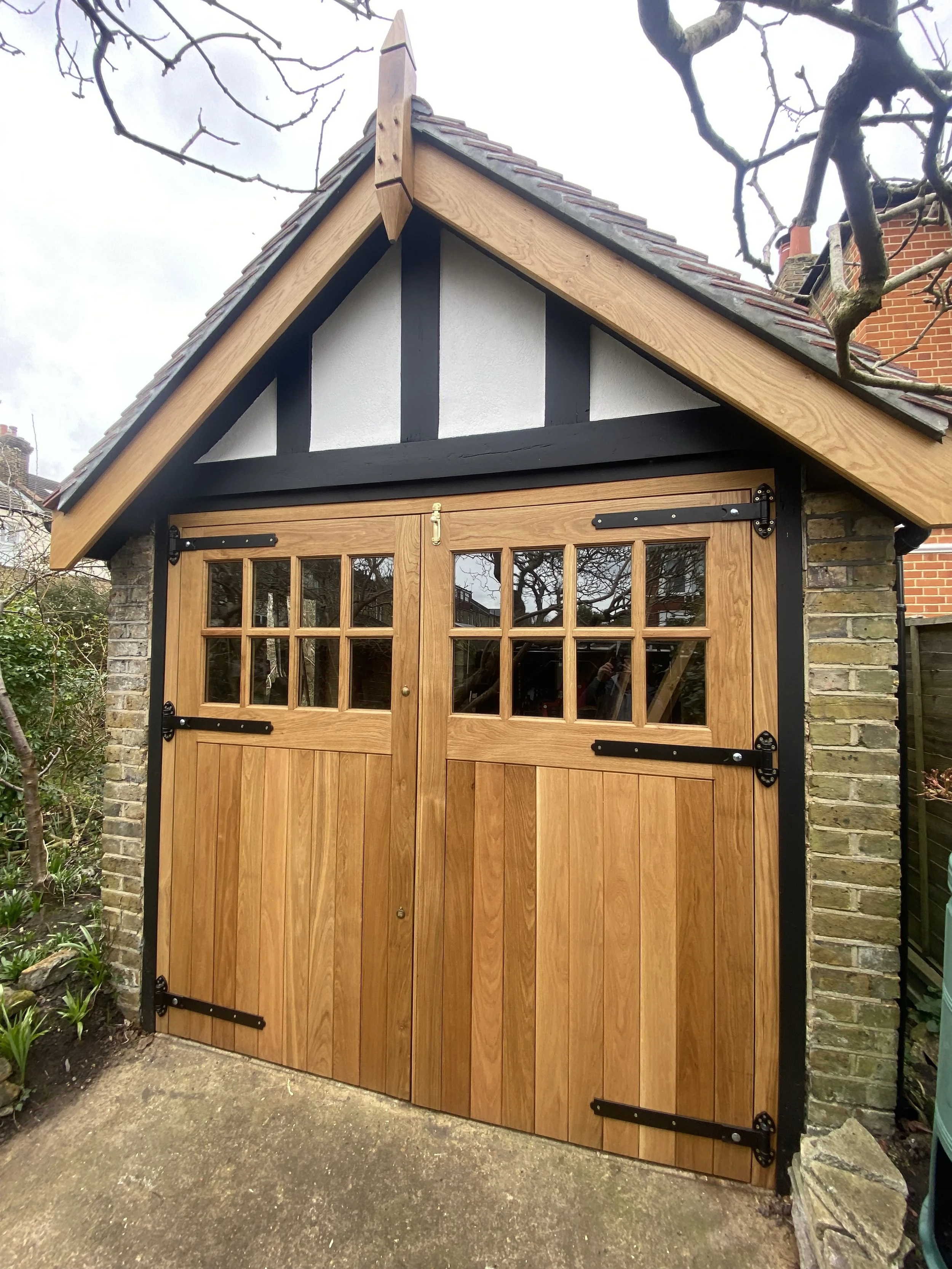 Solid oak barge boards installed on garage Beechill road Eltham.jpeg