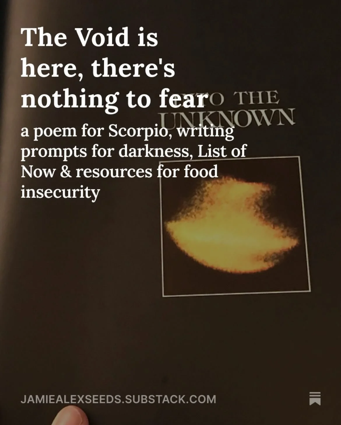 🖤A poem for Scorpio and Void lovers alike. 🖤

Read &ldquo;The Void is here, there&rsquo;s nothing to fear&rdquo; before it&rsquo;s tucked away into the seeds archive. 🌿

💚What is seeds you ask? 🙋🏽&zwj;♀️

🌿it&rsquo;s a curious, expansive and g