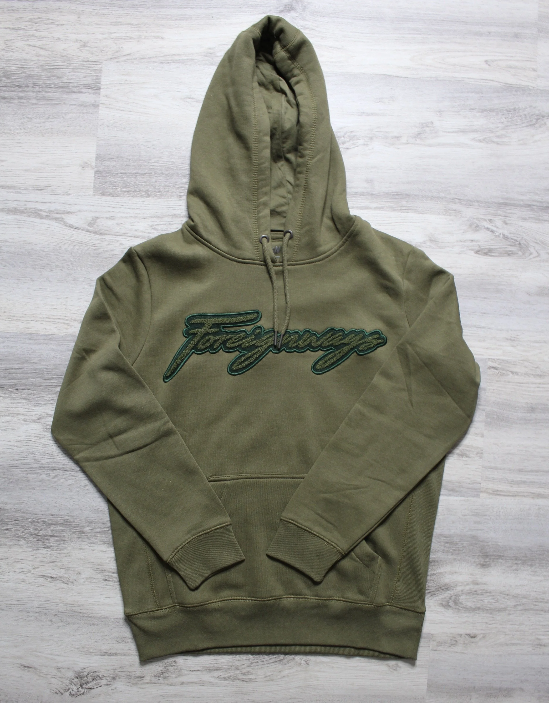 OLIVE CHENILLE PATCH PULLOVER