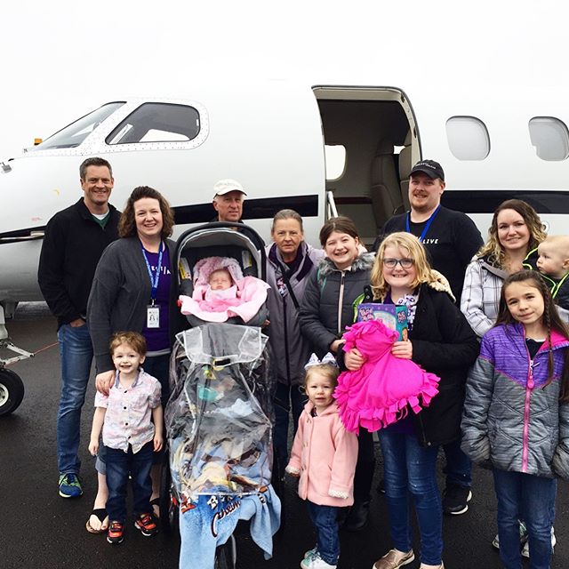 Last week we flew 5 year-old Alex from Minneapolis to Eugene,OR after he spent 6 months @childrensmn #MinneapolisChildrensHospital. Alex was being treated for Hunter's Syndrome which is a rare genetic disorder. As you can see from the picture, his wh