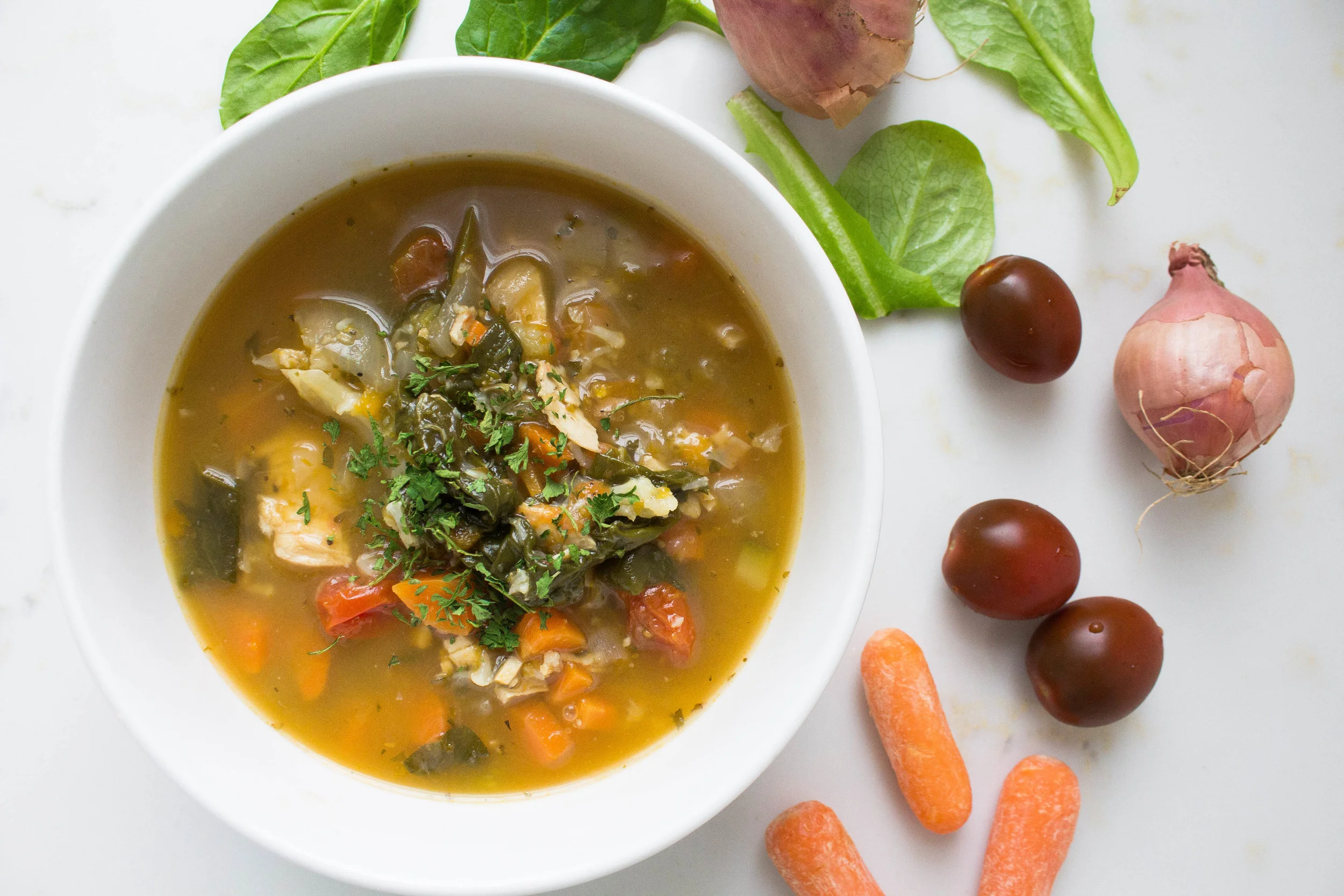 Mom's 8 Veggie Soup (gf + df + vegan option)