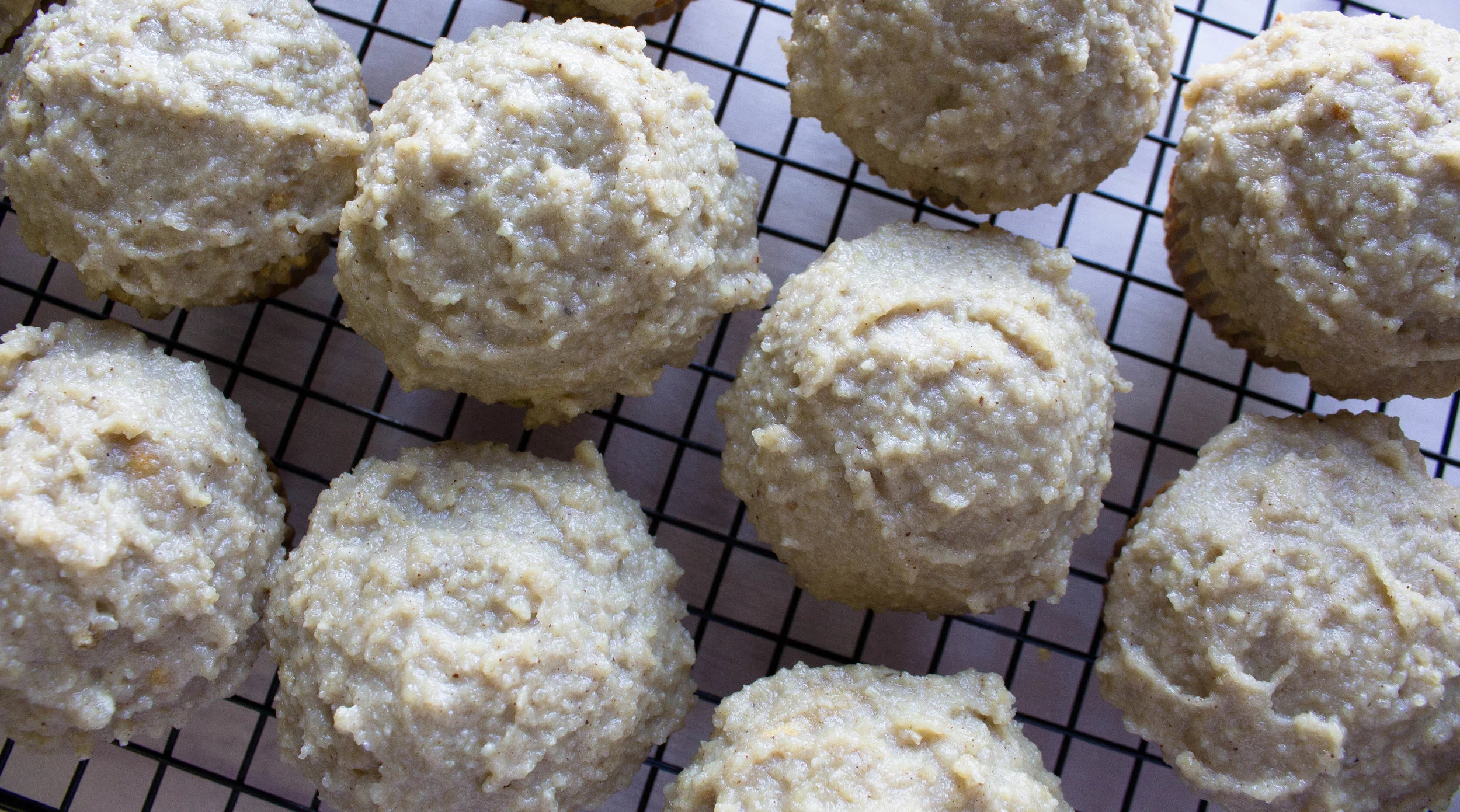 Pumpkin-filled Banana Cupcakes with Chai Cashew Frosting