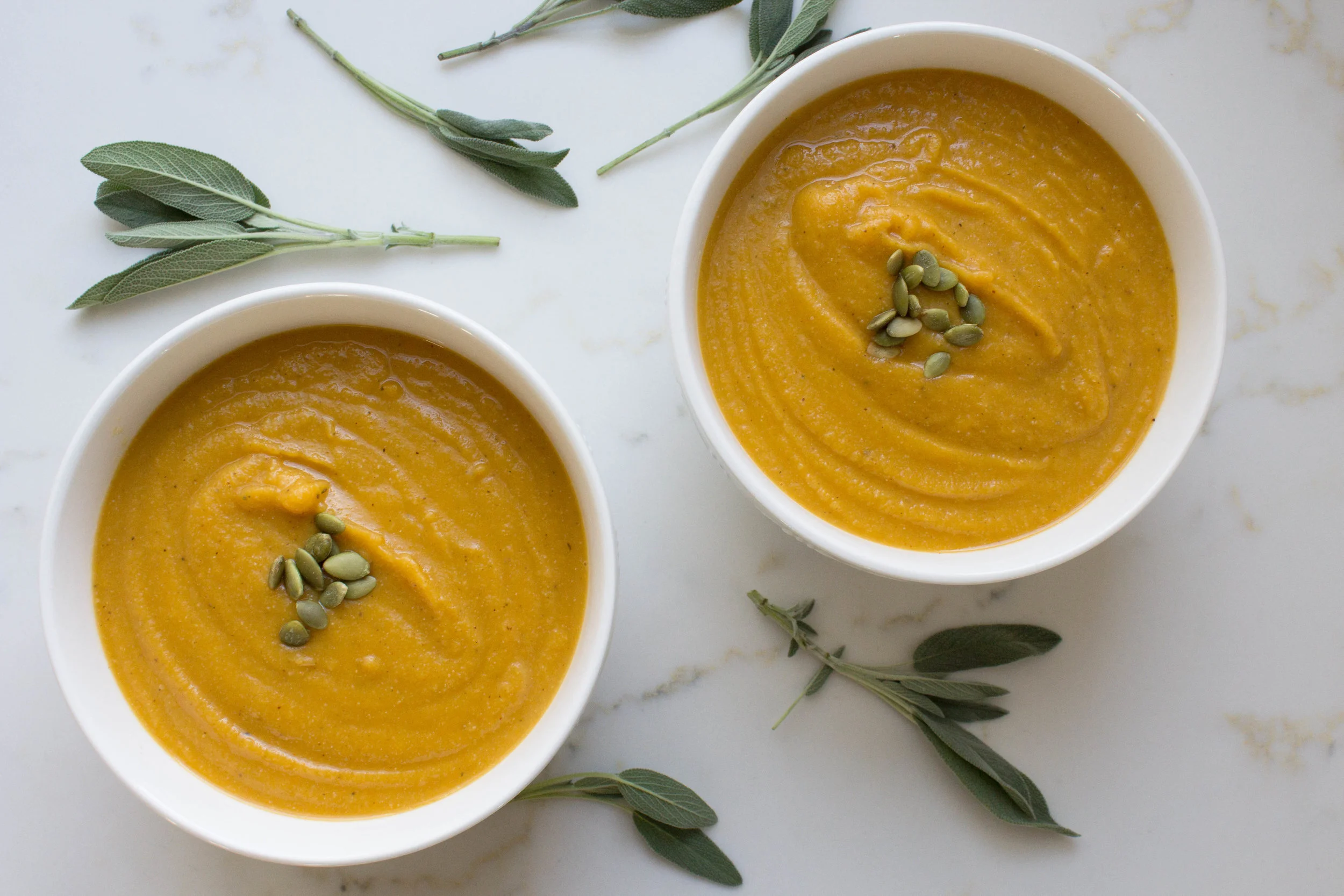 Roasted Butternut Squash &amp; Cauliflower Soup