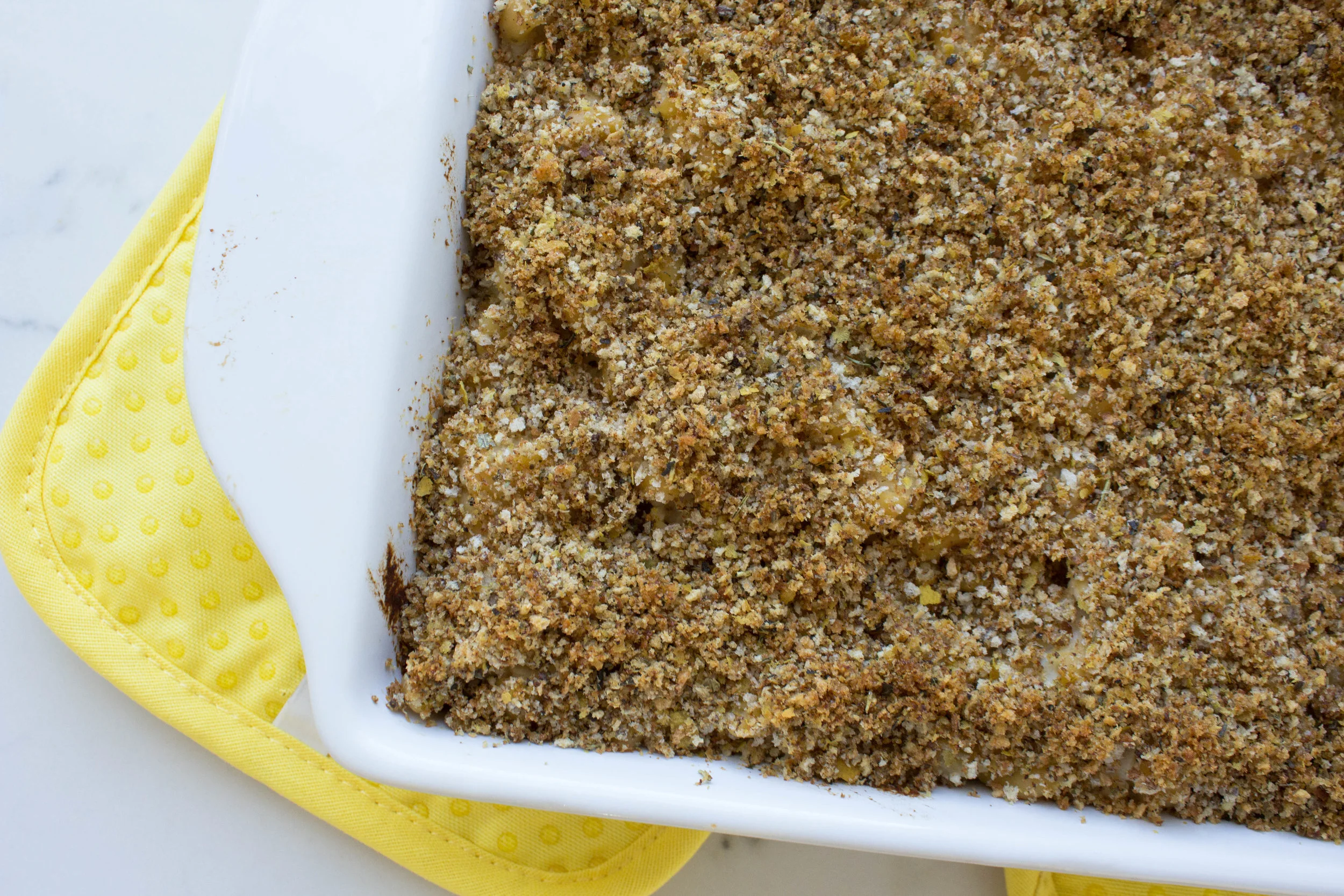 Baked Cauliflower Mac + Cheese