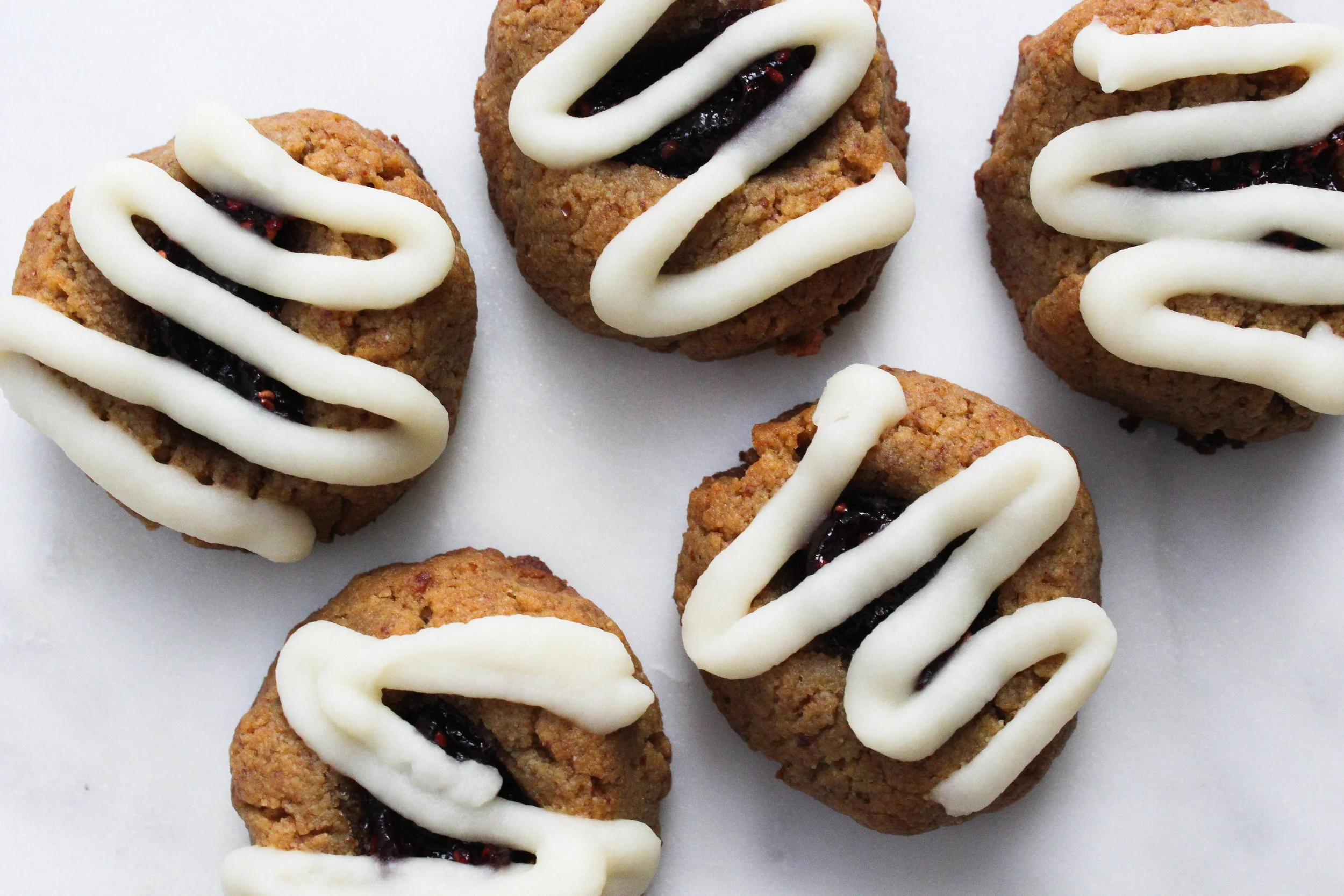 Raspberry Thumbprint Cookies (gf + vegan + paleo)