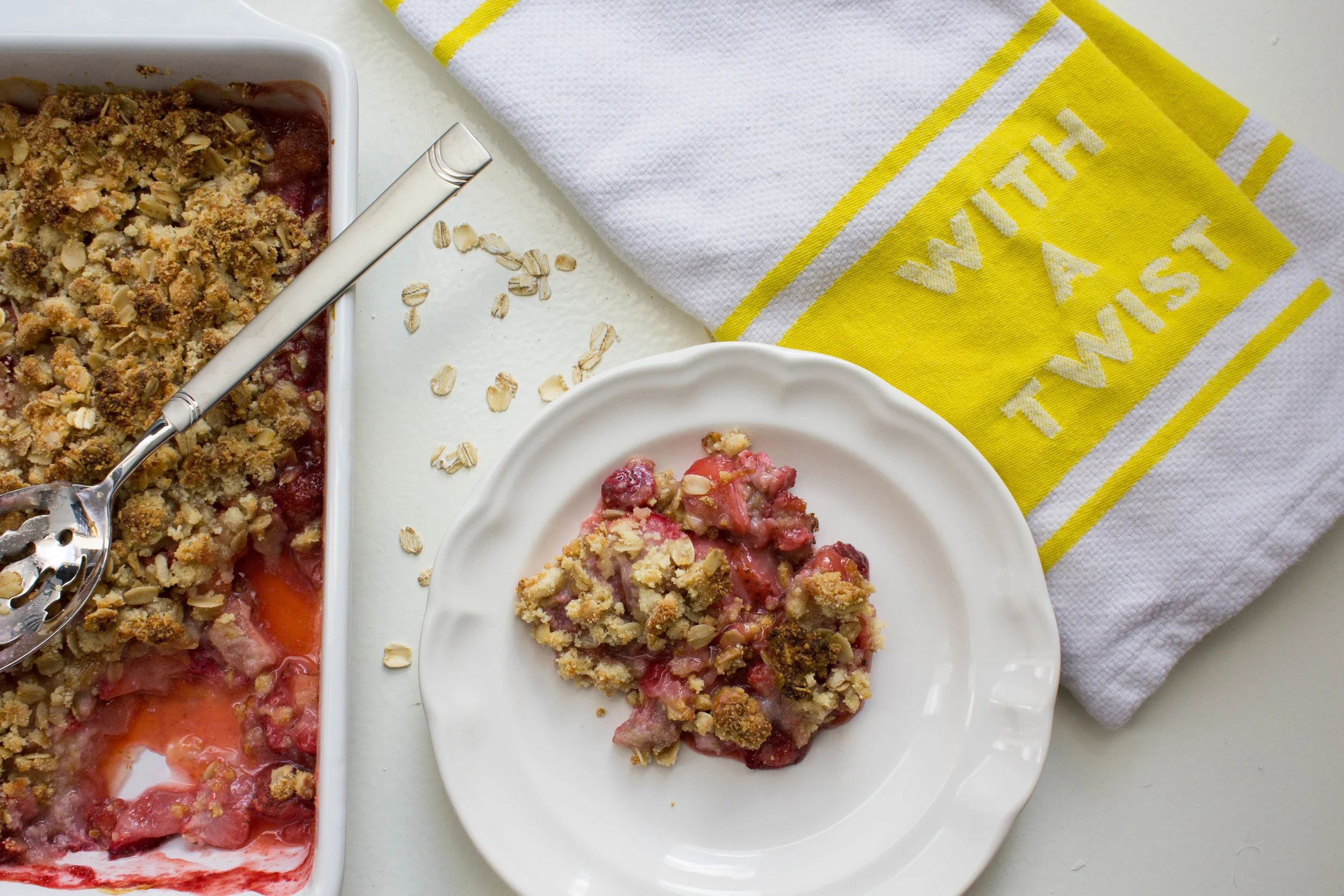 Strawberry + Rhubarb Crisp (gf + vegan)
