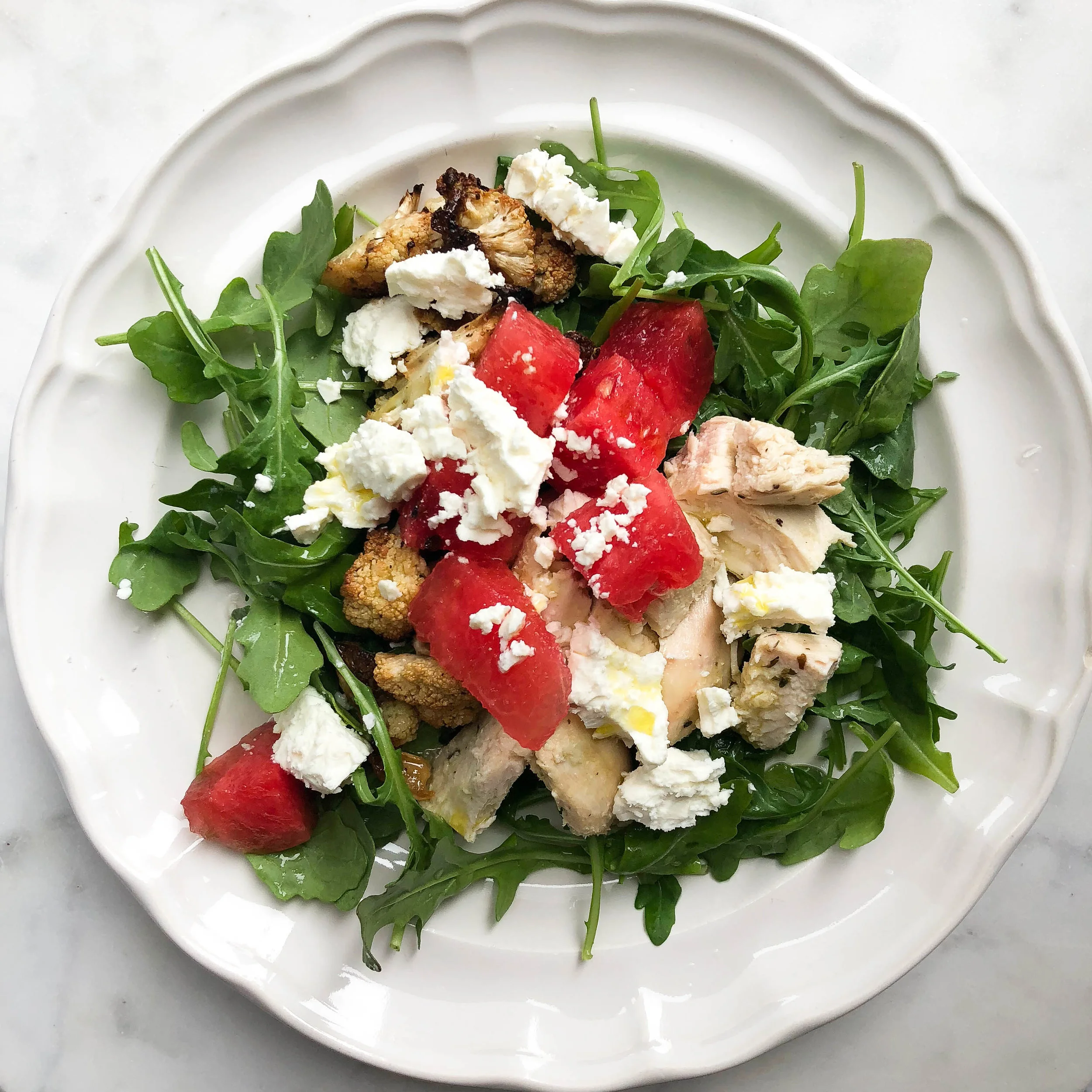 Refreshing Watermelon + Arugula Salad (gf)