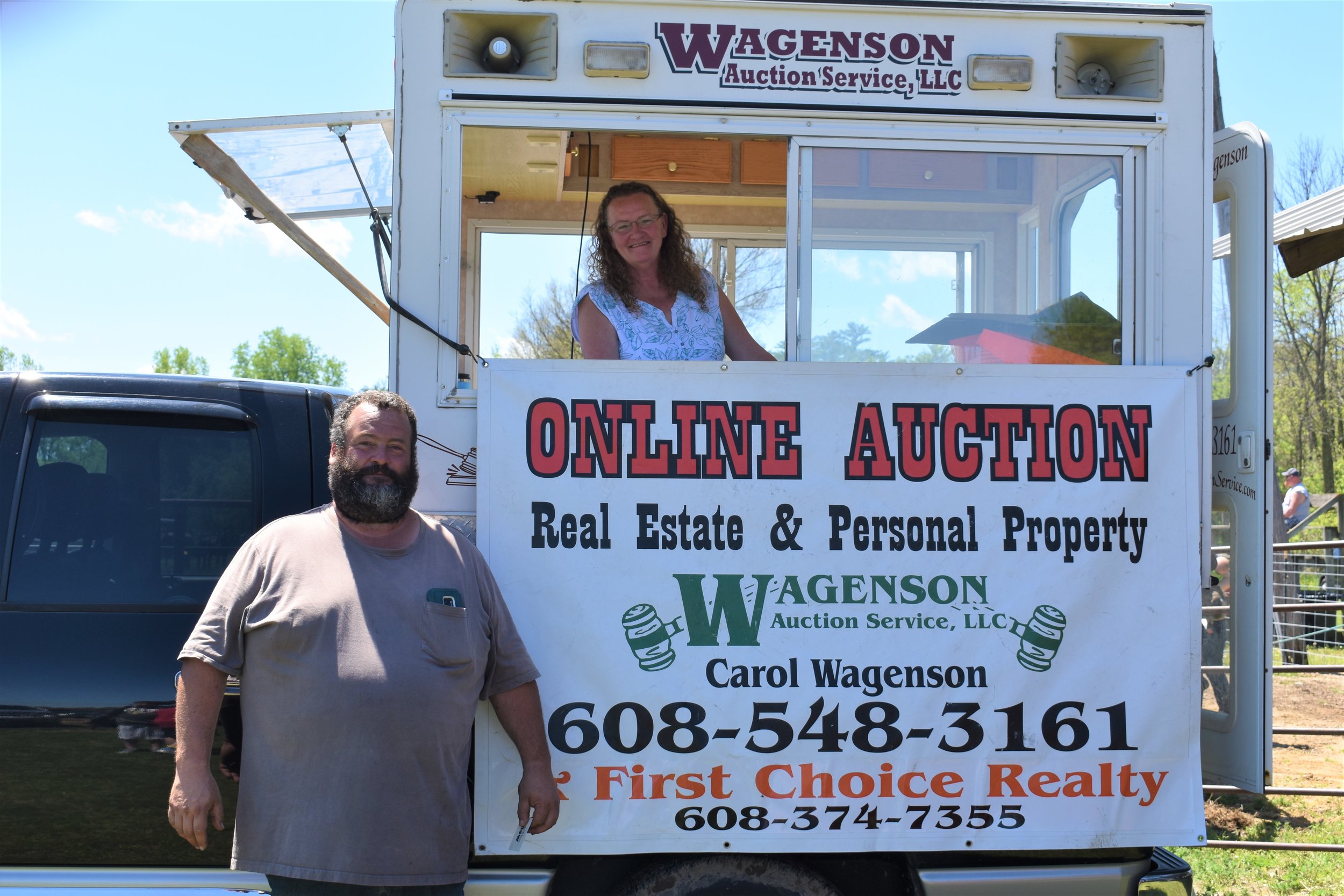  Pictured L to R- OK Corral owner Jamie Dewitt and Donna Shipley of Wagenson Auction Service  LLC of New Lisbon. 