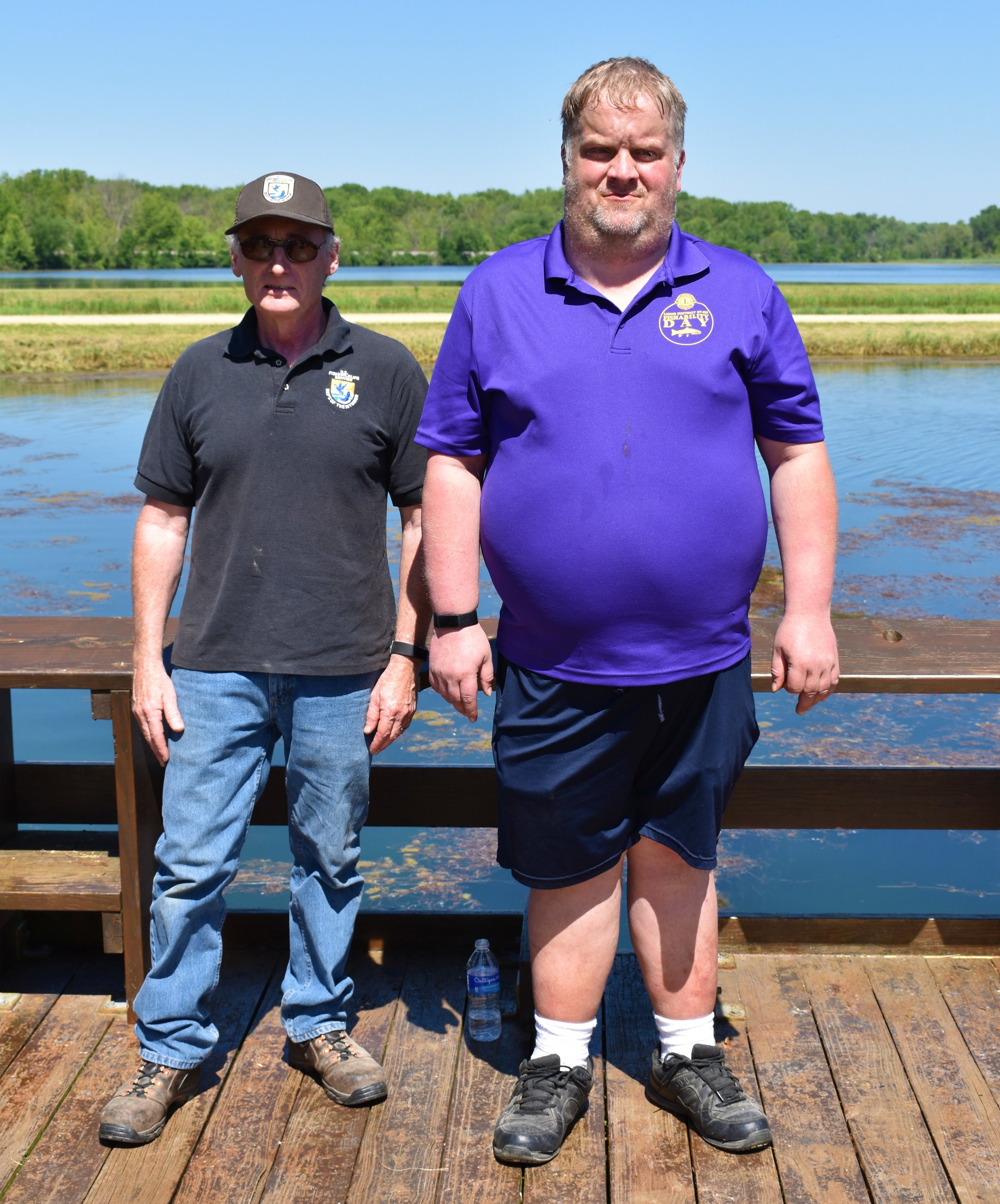  L to R-Genoa Fisheries Manager Doug Aloisi and Dan Wolfe, Fishability Day event chair and member of the Stoddard Lions Club 