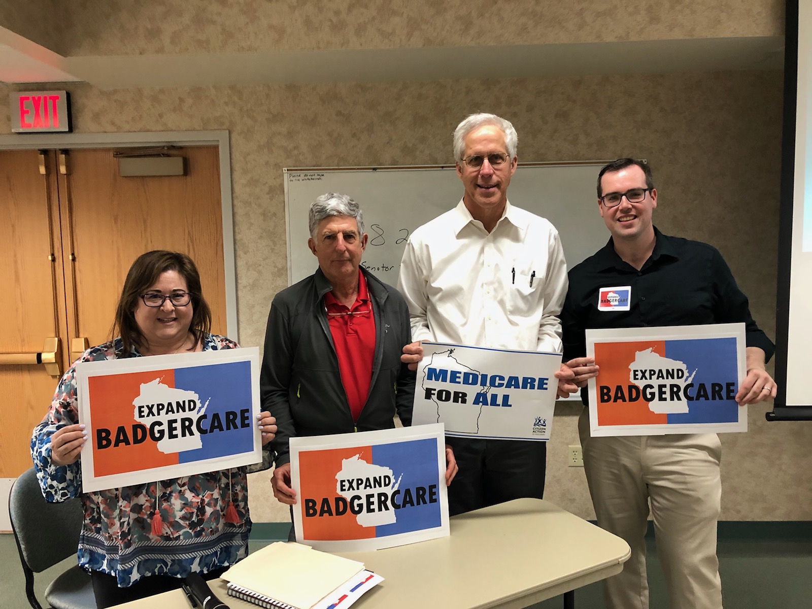 Pictured from left to right- State Rep. Lisa Subeck (D-Dane), Dr. Neil Bard, Dr. Mark Neumann and Kevin Kane