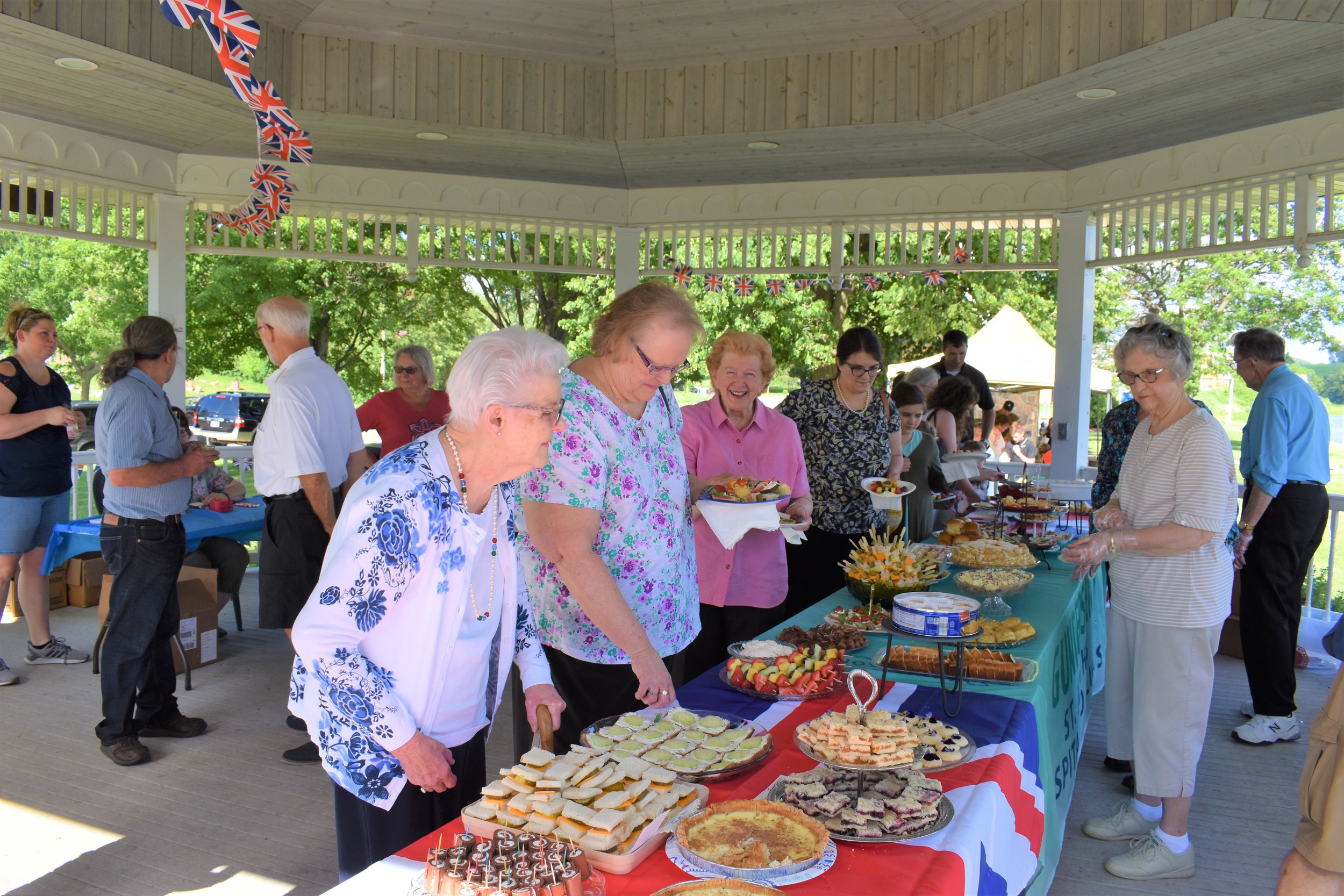 Residents enjoy some British food