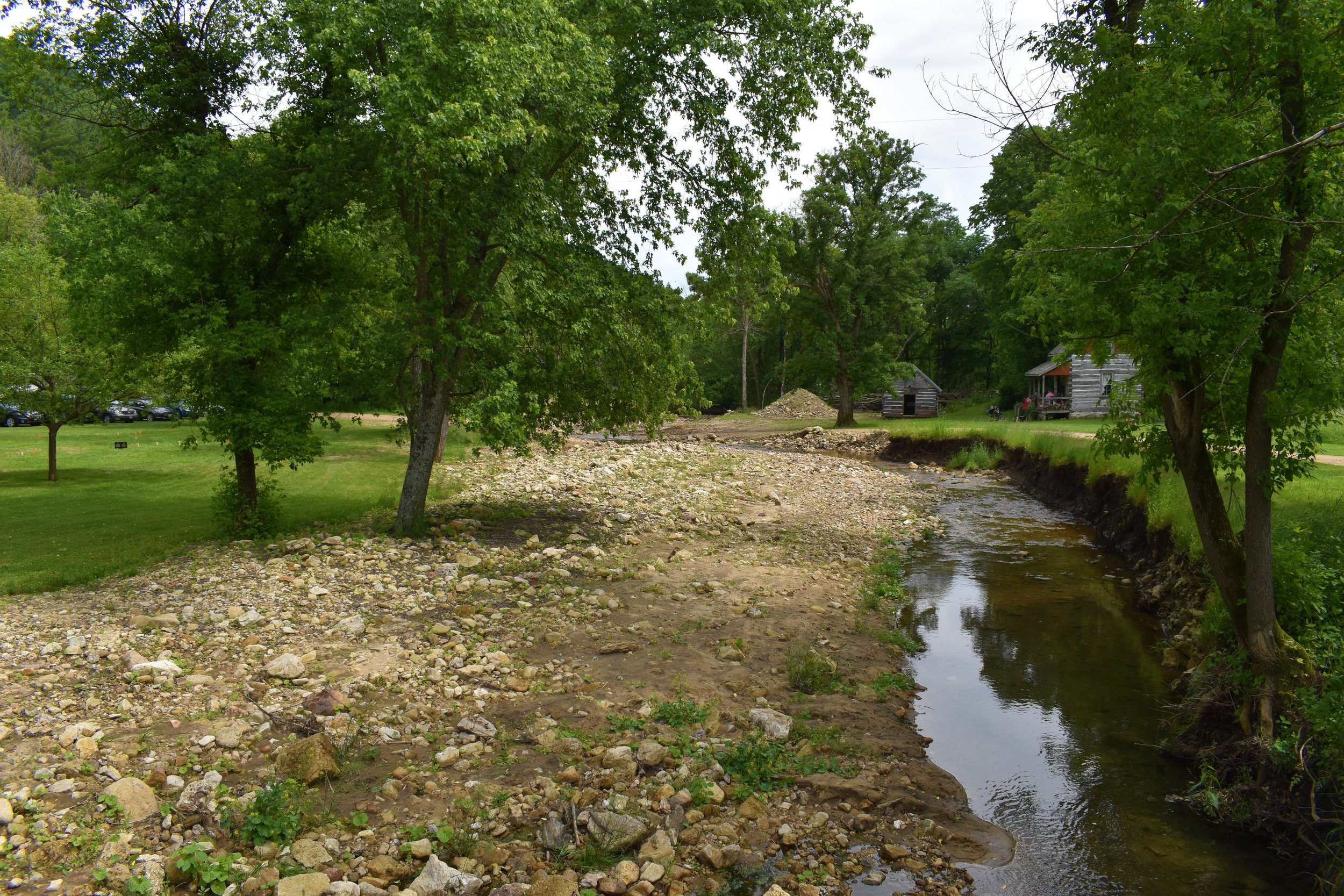 Some of the extensive creek bank damage