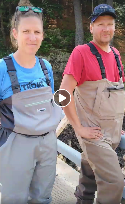  Caroline Druschke of UW Madison and Matt Albright, technician for Vernon County Land and Water Department, during their initial interview video 